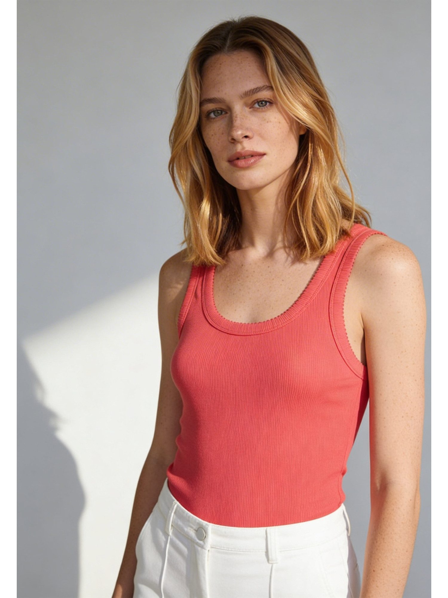 MORE&MORE Shirttop schmales Tank-Top, gerippt