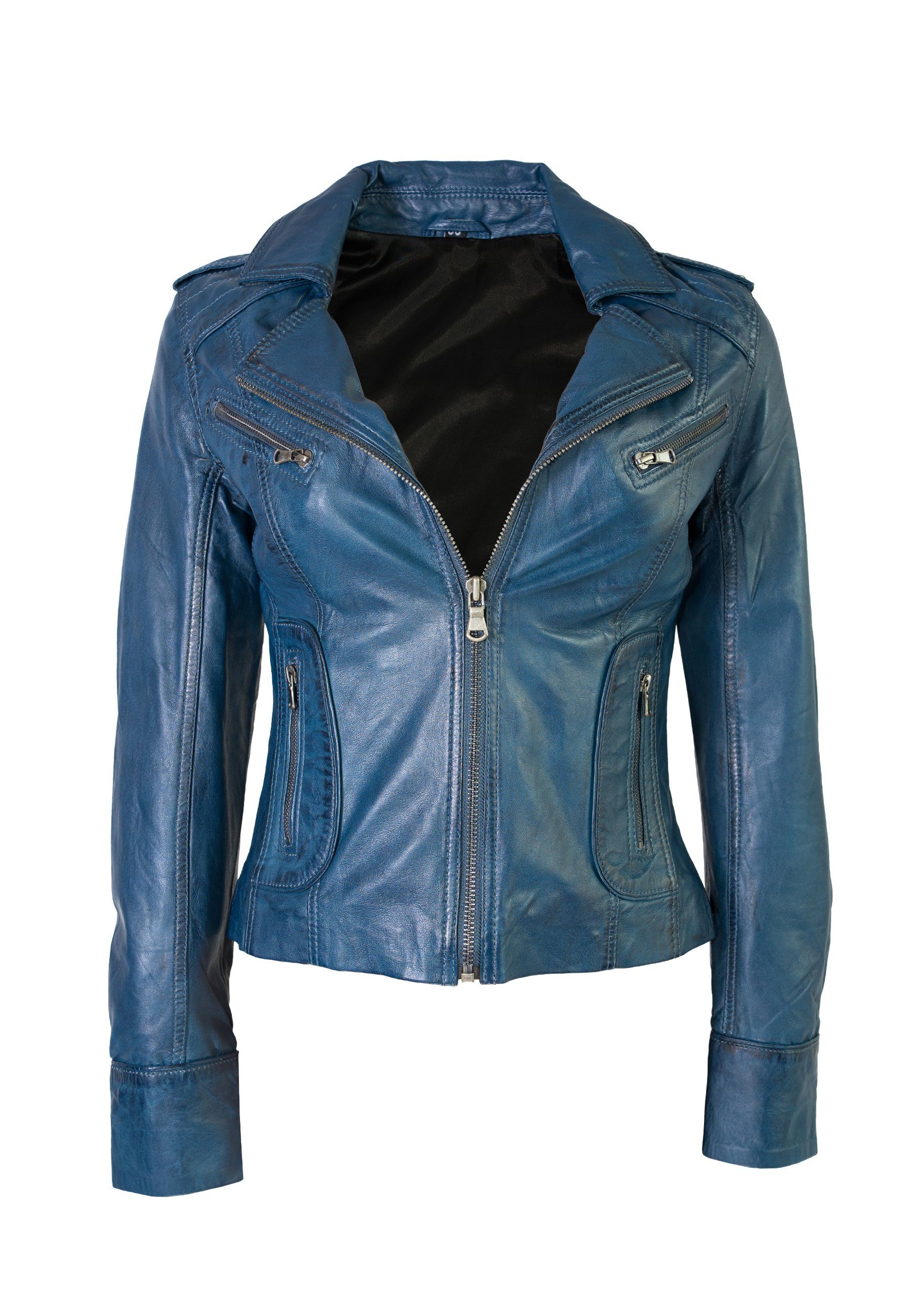 Kurze blaue Lederjacken für Damen online kaufen | OTTO