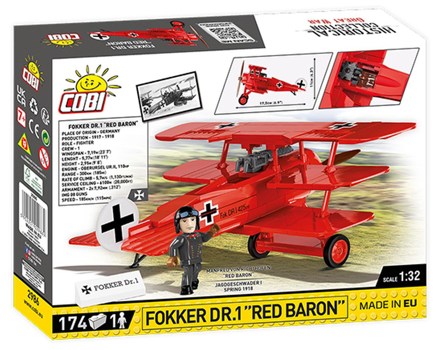 COBI Konstruktions-Spielset Cobi Historical Collection Great War - Fokker Dr.1 "Red Baron" (NEU &
