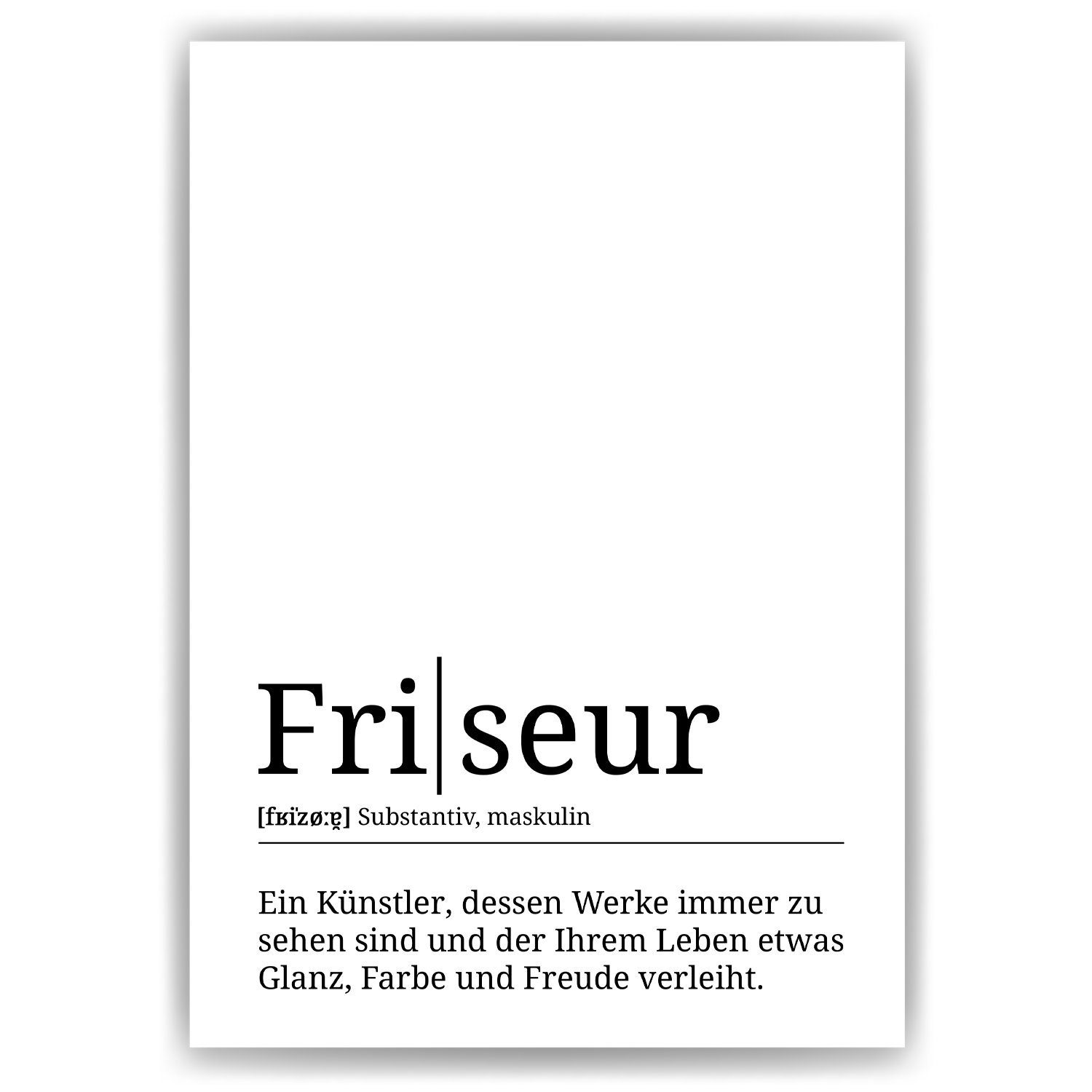 Tigerlino Poster Friseur Definition Wandbild Mitarbeiter Frisör Geschenk