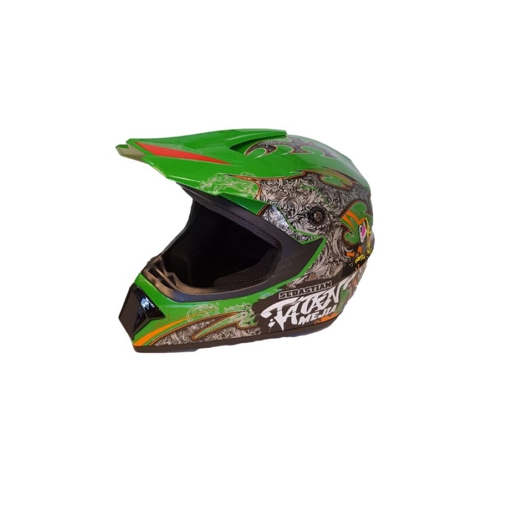 FunSport-Factory Motocrosshelm Mejia Kinder Crosshelm Motocross Helm Kinder Motorradhelm Offroad Grün