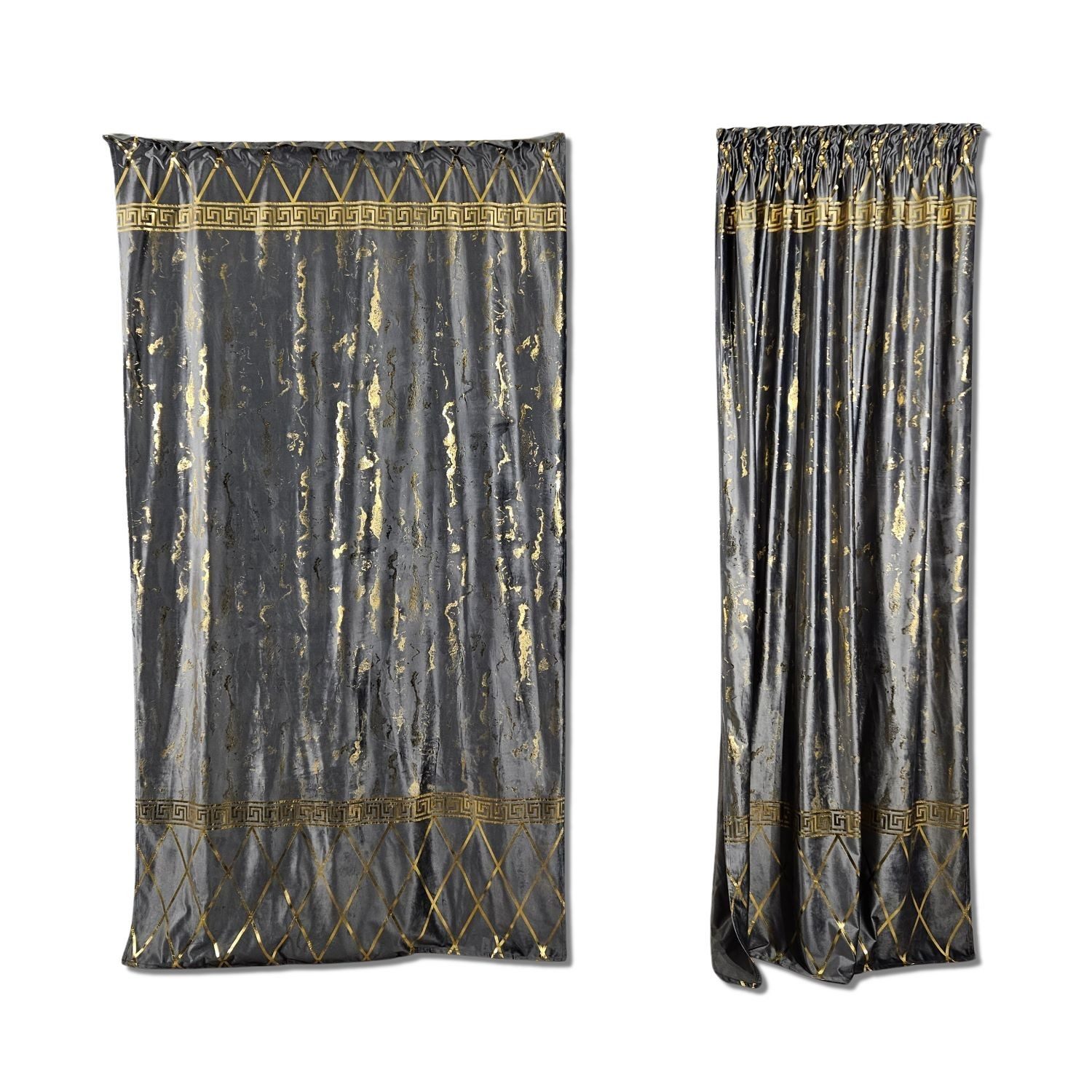 Gardinen by Justyna Verdunkelungsvorhang 2er Seiten Schal Set mit Muster Gr günstig online kaufen