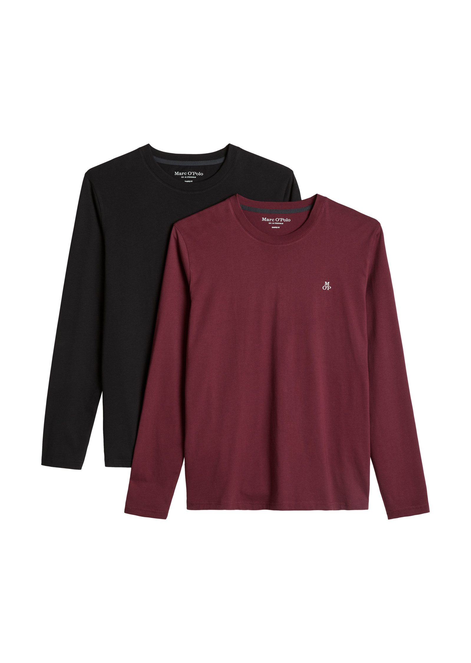 Marc O'Polo Longsleeve (2-tlg) shaped aus Bio-Baumwolle