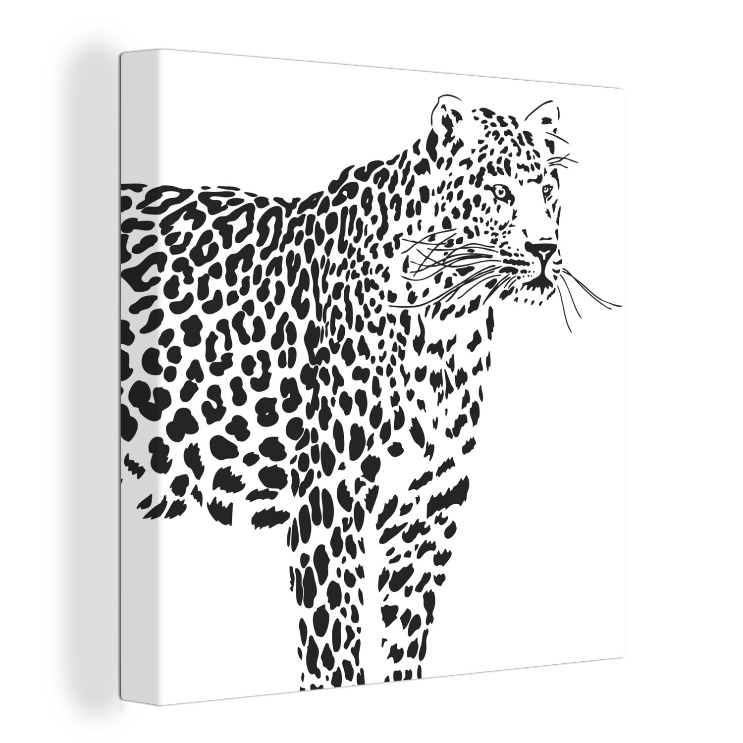 OneMillionCanvasses® Leinwandbild Eine Illustration eines Leoparden, (1 St), Leinwand Bilder für Wohnzimmer Schlafzimmer