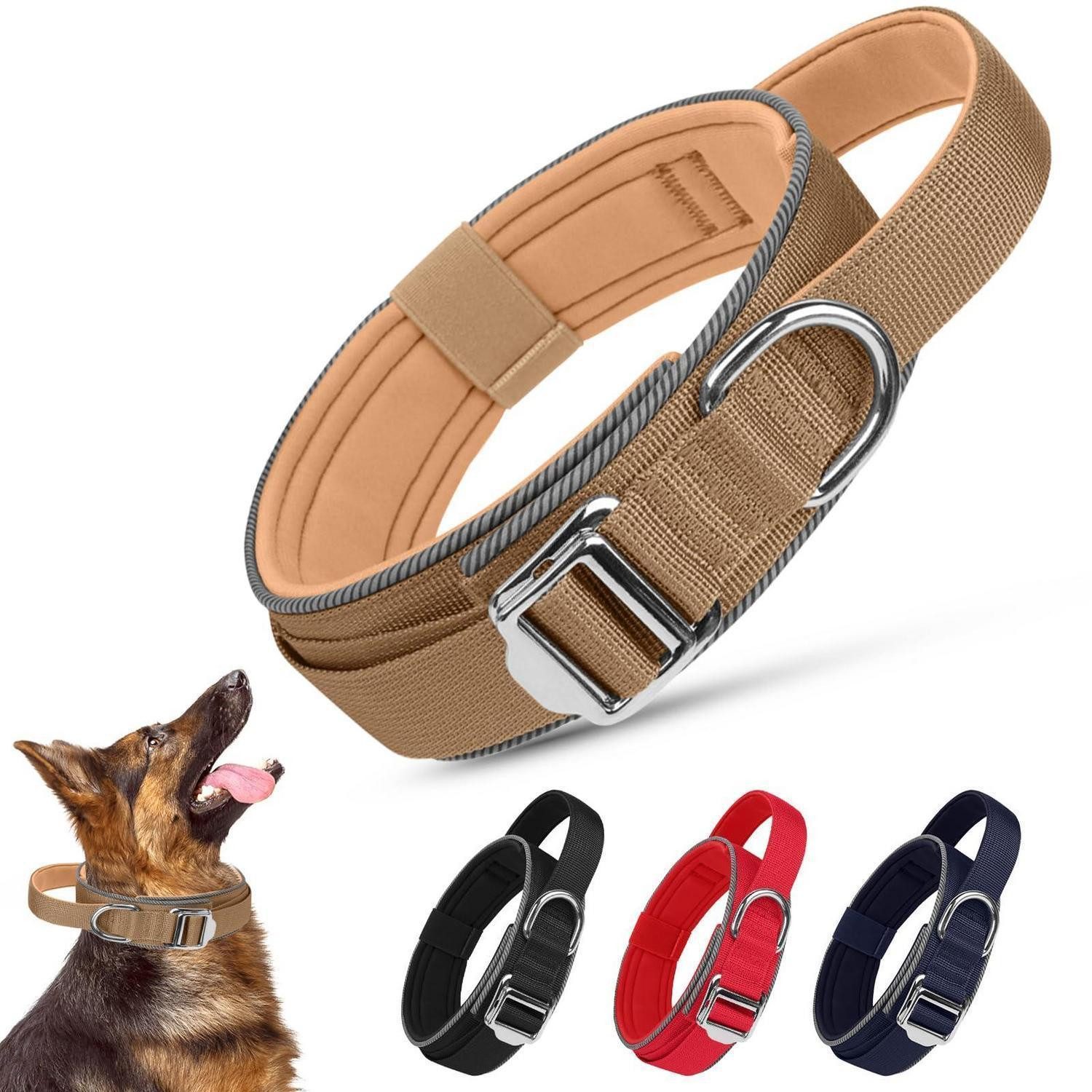LuxusKollektion Hunde-Halsband Halsband Taktisch Khaki XL