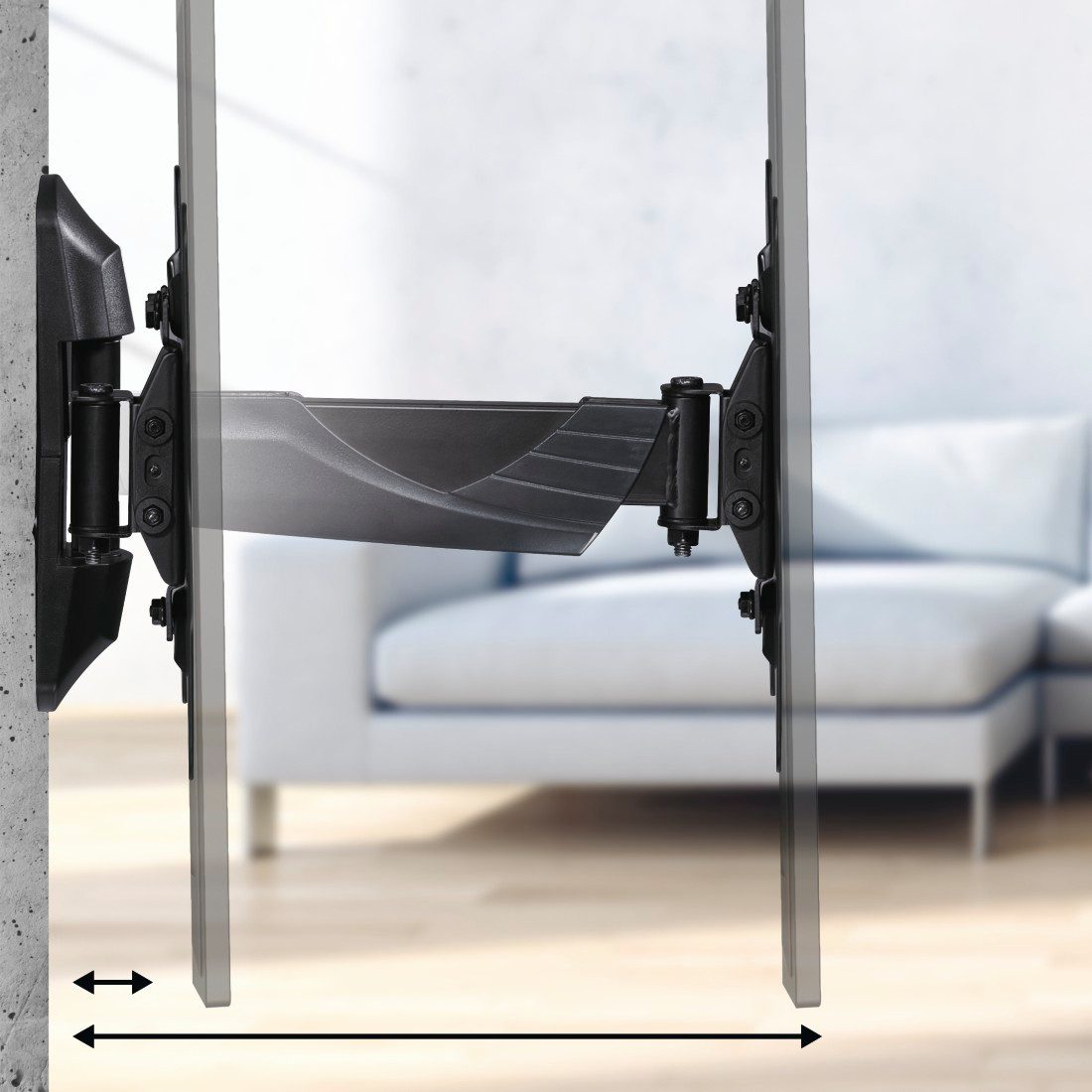 Hama TV-Wandhalterung Halterung, schwenkbar, neigbar 48 - 127 cm (19" - 50), (bis 48 Zoll, max. 35 kg)
