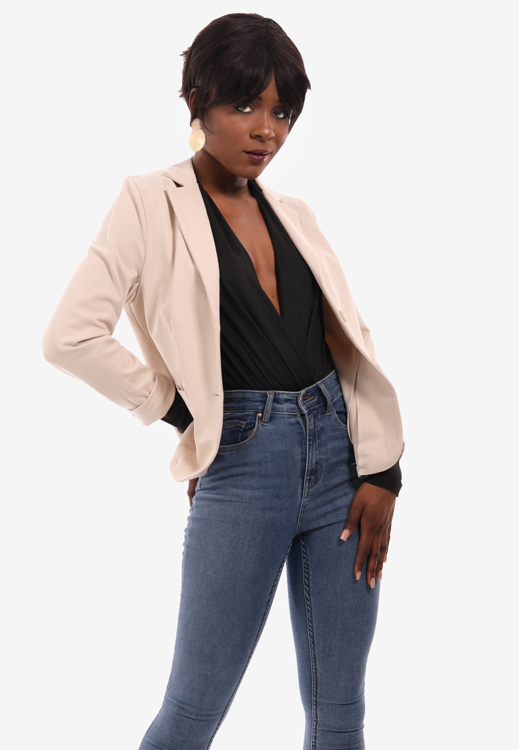 YC Fashion & Style Sweatblazer Zeitloser Basic in Unifarbe