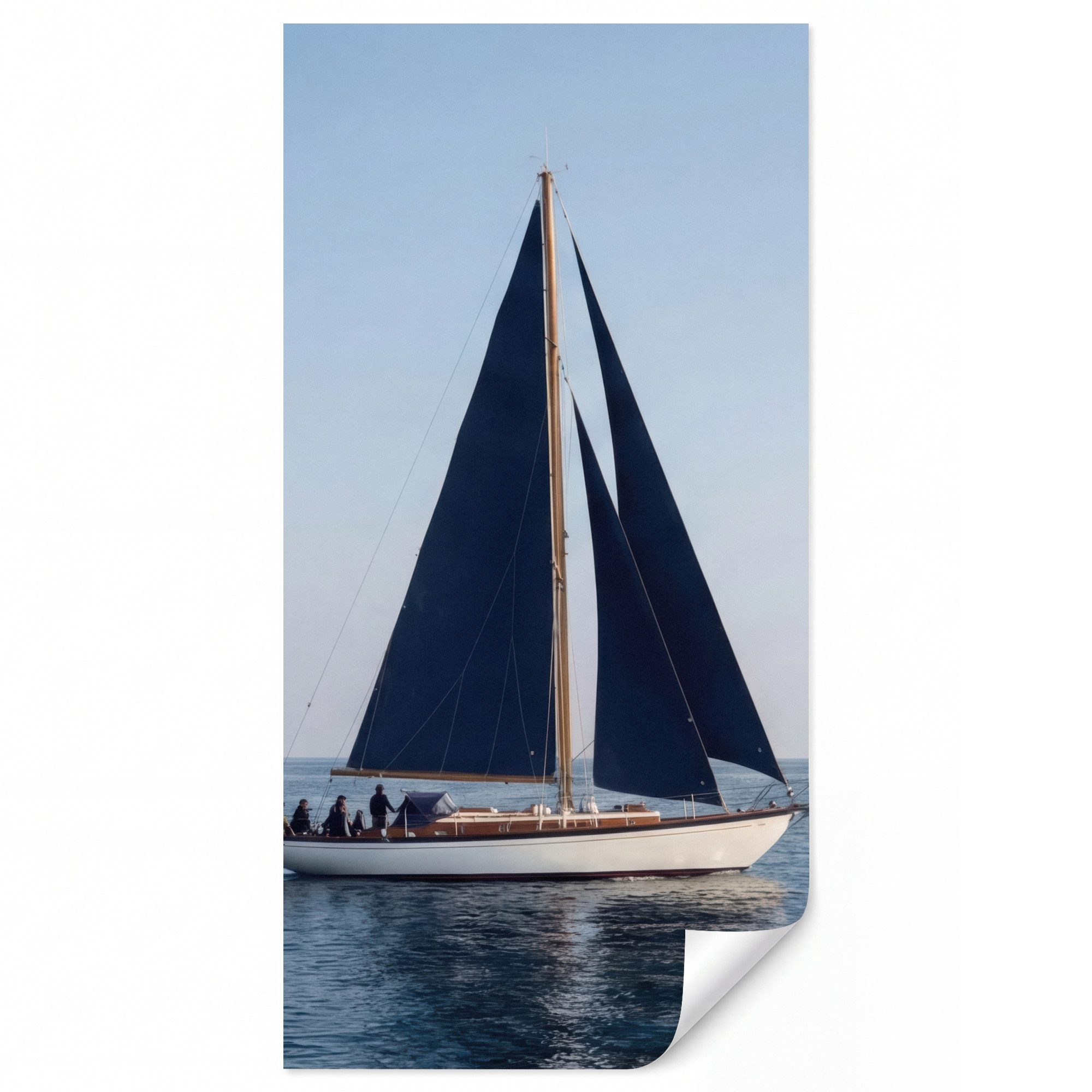 OnlyWow Fototapete Segelboot - Meer - Blau, Matt, bedruckt, Wandtapete, Küche, bedruckt 120x220cm