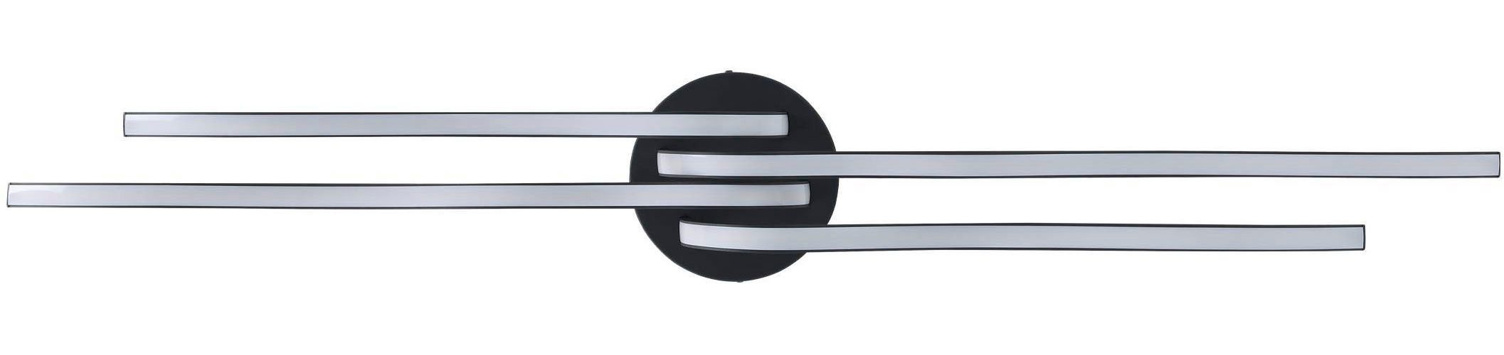 EGLO Deckenleuchte Roncade 1 Deckenlampe, Küchenlampe aus Aluminium, Stahl und Kunststoff, LED fest integriert, Warmweiß, Wand-/Deckenleuchte - L116 x B18 x H11,5 cm - schwarz - 37W inkl.