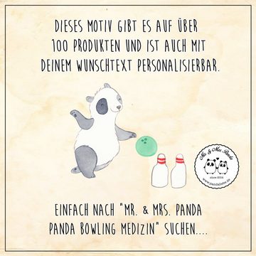 Mr. & Mrs. Panda Glas Panda Bowling - Transparent - Geschenk, Bowlen gehen, Schenken, Sport, Premium Glas, Edles Matt-Design