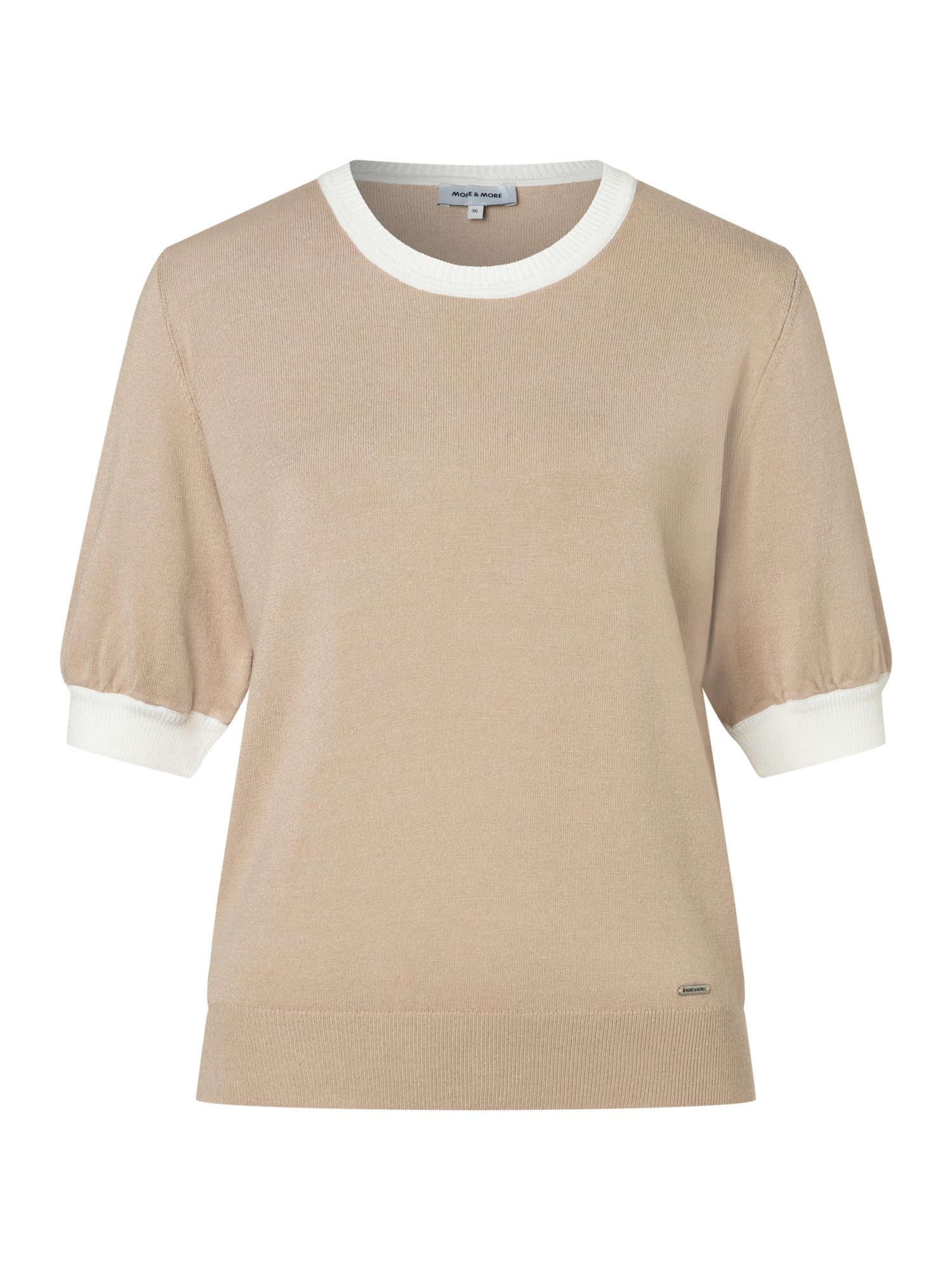 MORE&MORE Strickpullover sportiver Feinstrickpullover, Puffärmel