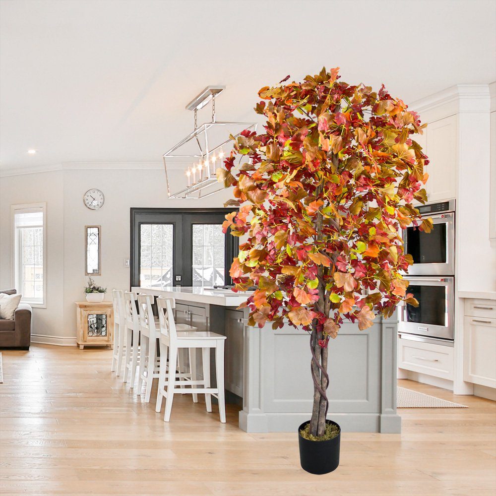 Kunstbaum Ginkgo Ginkgobaum Kunstbaum Künstliche Pflanze Echtholz 180 cm Gi günstig online kaufen