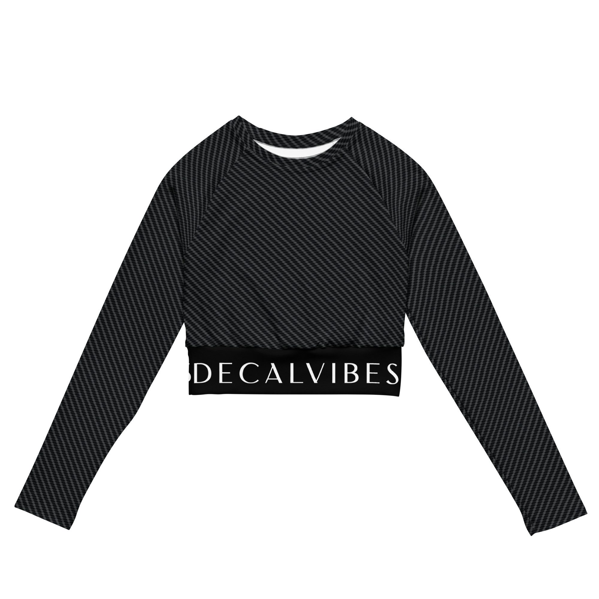 DECALVIBES Crop-Top Crop Top mit langen Ärmeln Ultimate Carbon UPF 50+, lange Raglanärmel, Crop-Schnitt, recyceltes Material