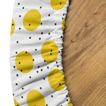 Abakuhaus Tischdecke Rundum-elastische Stofftischdecke, Gelb und Weiß große Kreise
