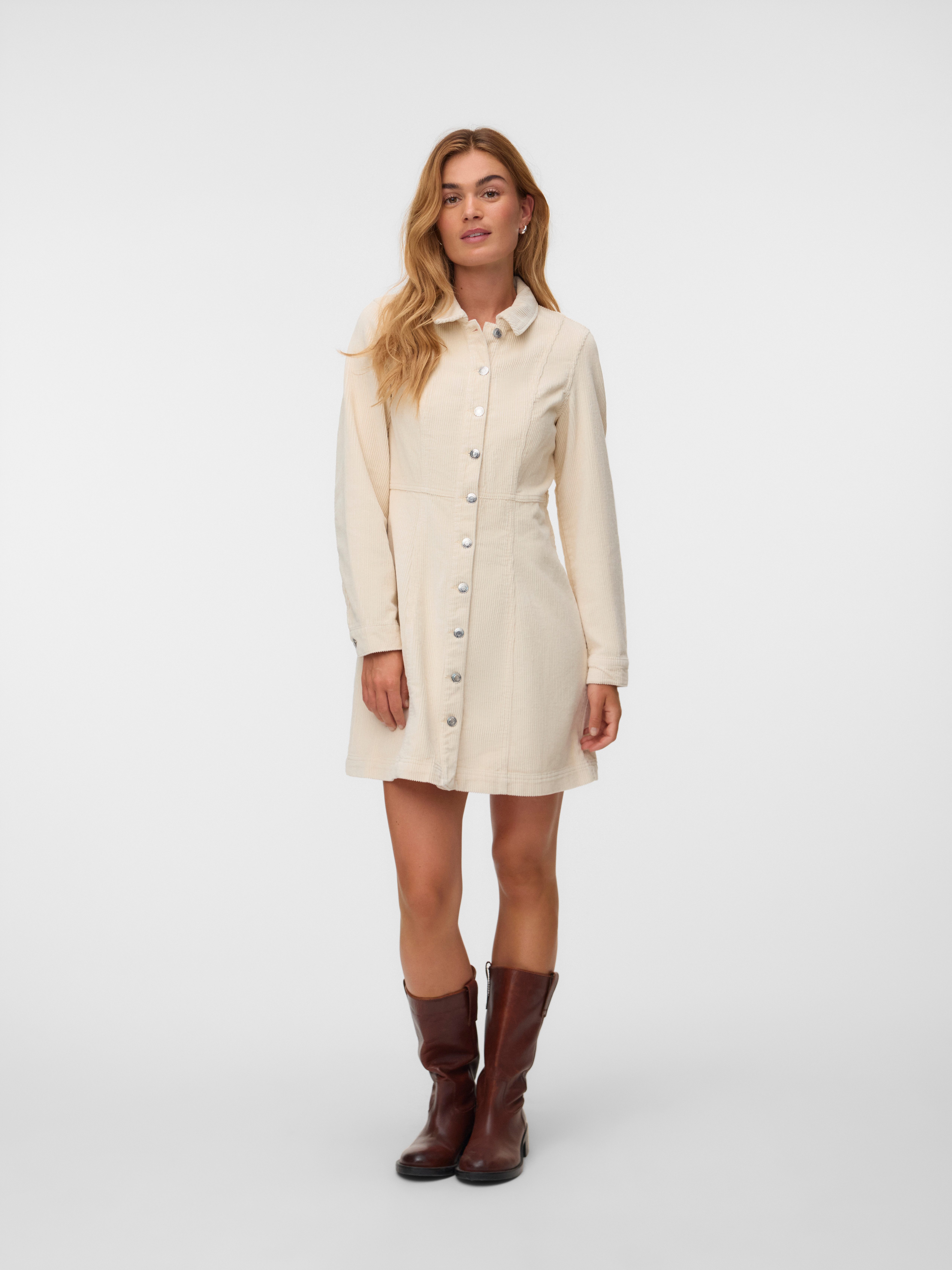 Vero Moda Cordkleid VMDAISY LS SHORT CORD DRESS NOOS Baumwolle, Cord