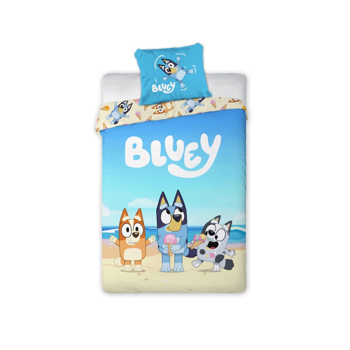 Bluey Kinderbettwäsche Bluey Beach Day Bettwäsche 140x200 cm