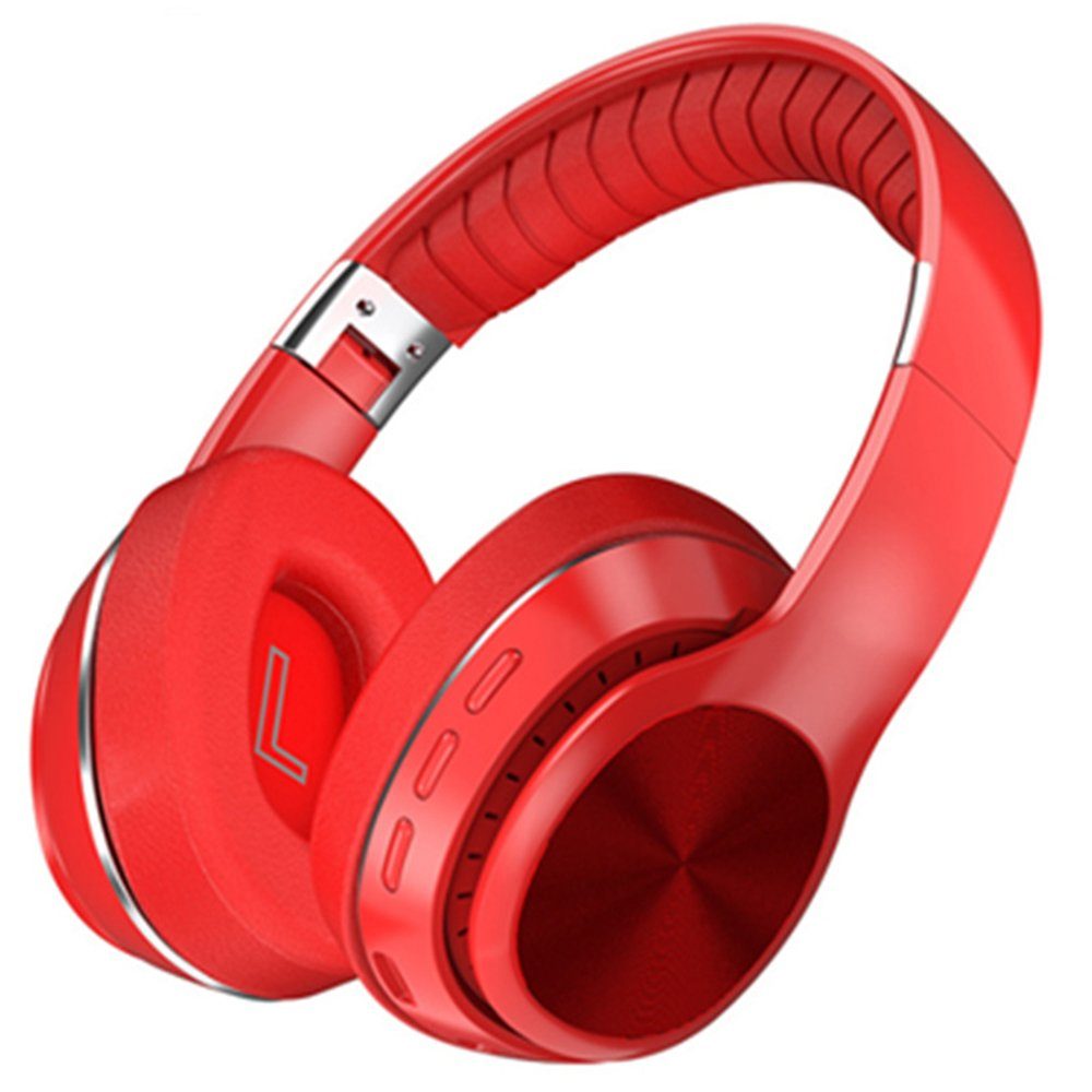 GelldG Bluetooth Kopfhörer, 12 Std, Over Cancelling Bluetooth-Kopfhörer Kopfhörer Ear Noise rot