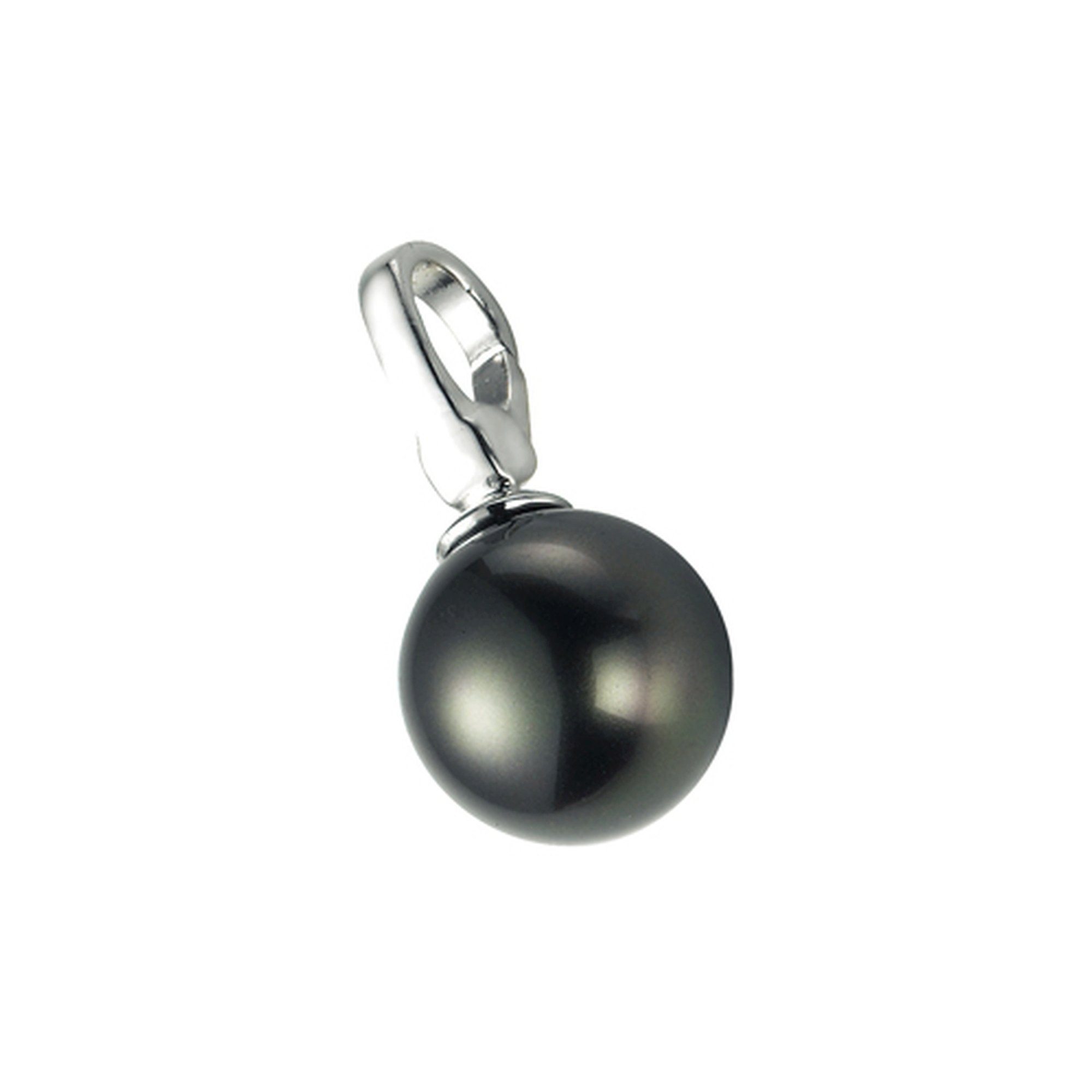 GIORGIO MARTELLO MILANO Charm-Einhänger Muschelkern-Perle grau, Silber 925