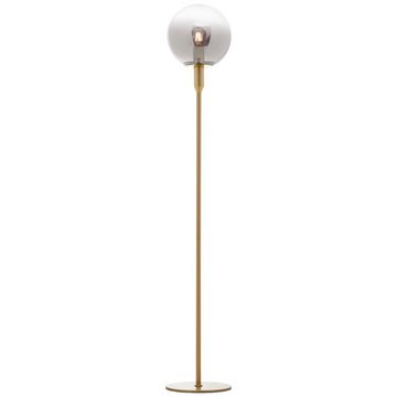 Lightbox Stehlampe, ohne Leuchtmittel, Standleuchte, 146 cm, Ø 25 cm, E27, Metall/Rauchglas, goldfarben