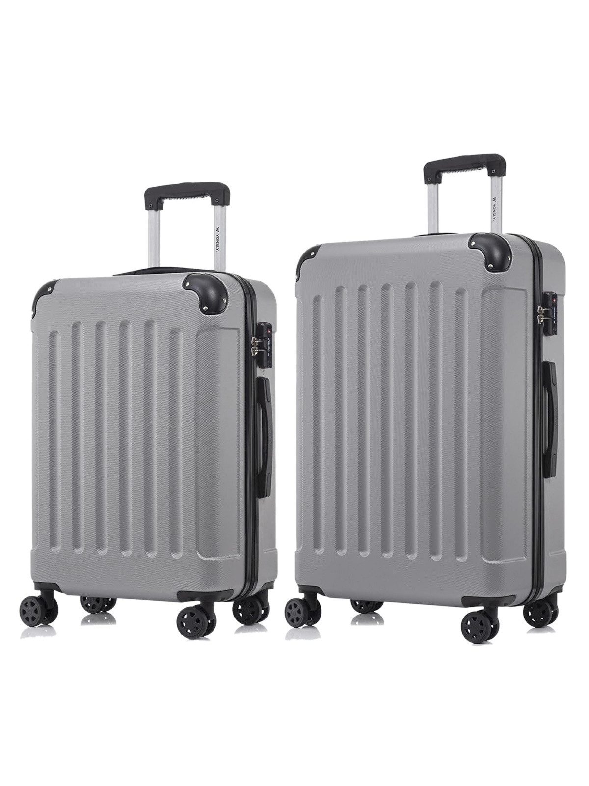 yonsly Kofferset Premium Hartschalen-Reiseset aus ABS mit robustem YKK-Reißverschluss, 4 Rollen, (Reisekoffer-Set, 2 tlg., L-XL-Set), TSA-Schloss, 360°-Doppelrollen und austauschbaren Rollen und Griffen