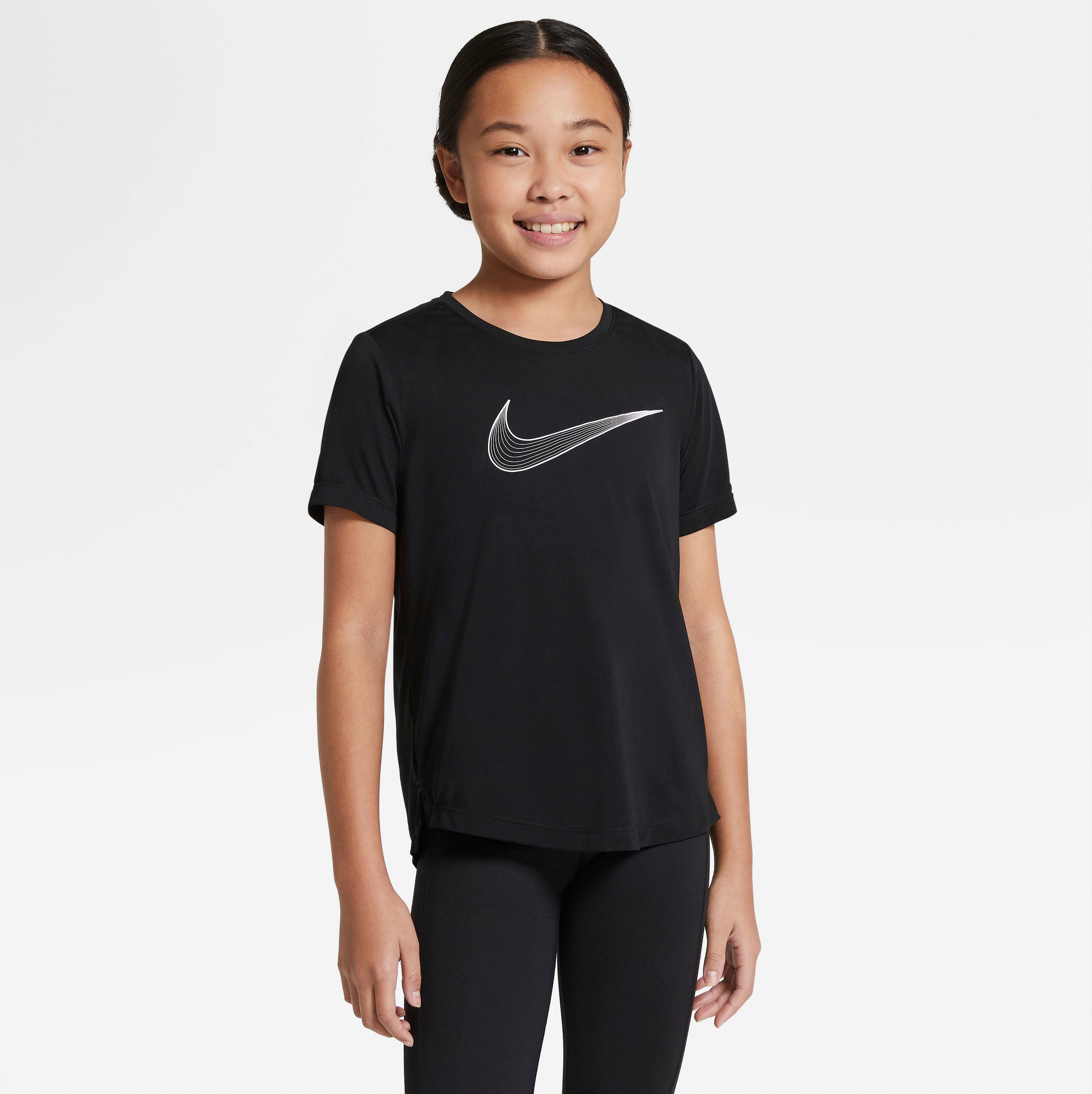 Nike Trainingsshirt DRI-FIT (GIRLS) schwarz ONE BIG TOP KIDS' SHORT-SLEEVE TRAINING