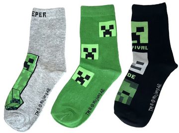 Minecraft Freizeitsocken 6x Minecraft Socken Jungen + Mädchen Strümpfe 31/34 35/38 39/42