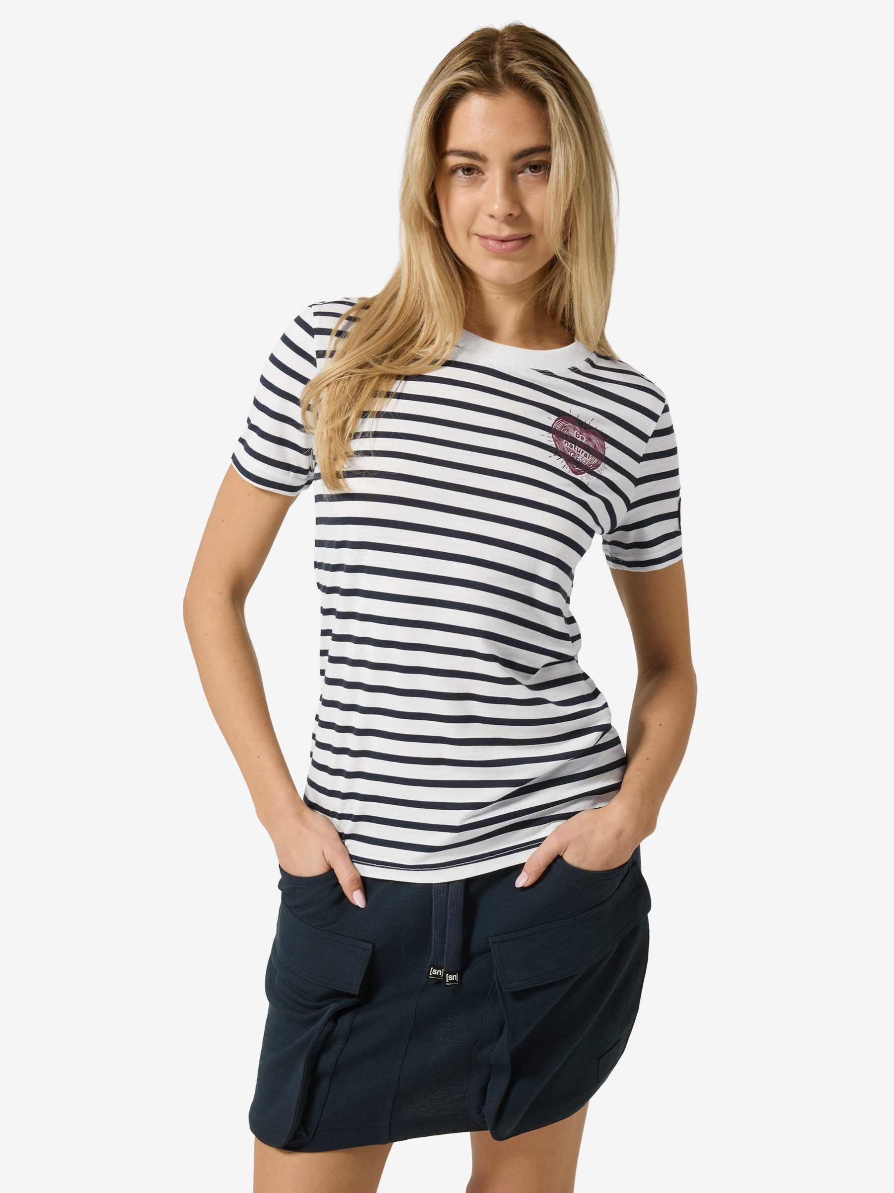 SUPER.NATURAL T-Shirt für Damen, nachhaltig, Merino mit Sommer-Motiv, atmun günstig online kaufen