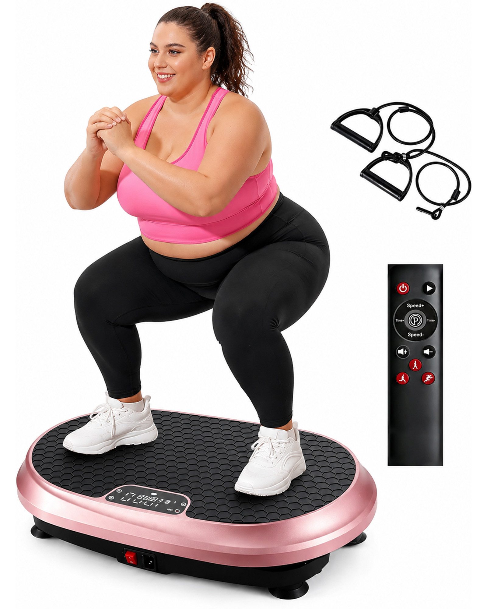 Nettlife Vibrationsplatte 199 Stufen 9 Programmen Ganzkörpertraining bis 150 kg Belastbar, 200 W, Vibration Plate Bluetooth Fitnessgeräte Zuhause Max. Belastung 150 KG