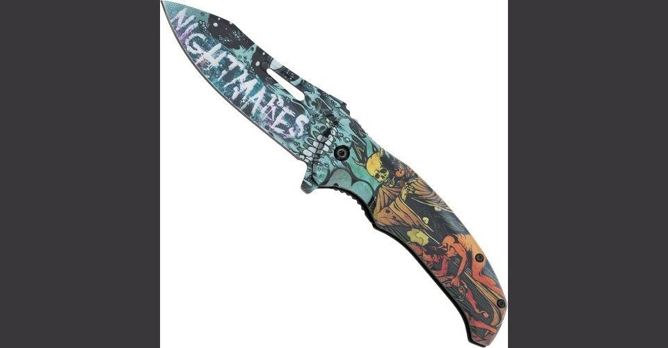 Haller Messer St) Einhandmesser (1 Haller aus Motiv Taschenmesser IX Stahl, mit NIGHTMARE 420