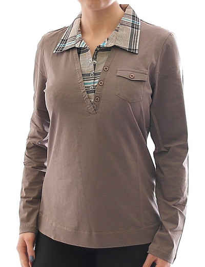 YESET Longshirt Damen T-Shirt Hemd Langarm 557651