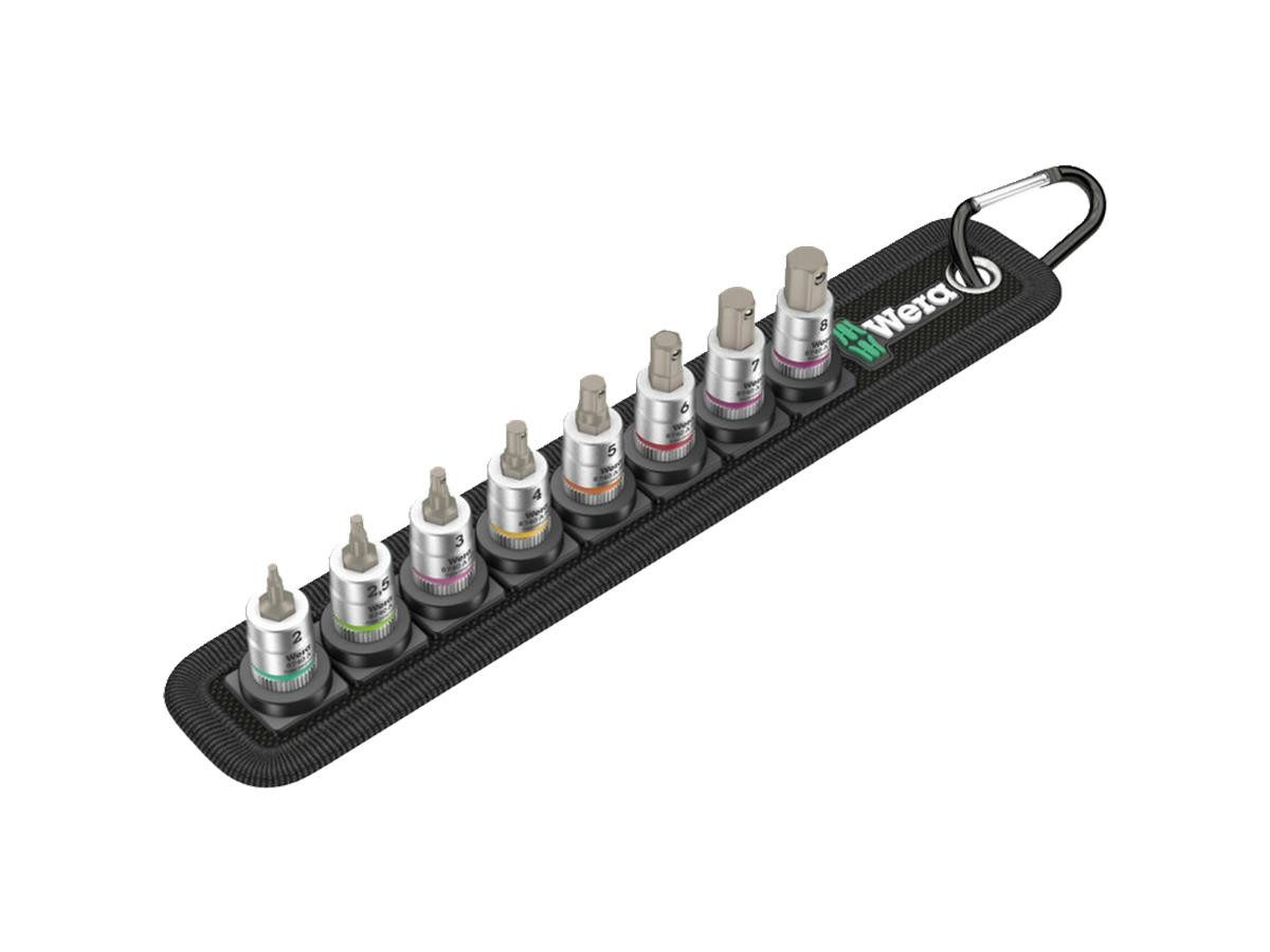 Wera Steckschlüssel Belt A 2 Zyklop (Set, 9 St), Innensechskant, mit robustem Textilgurt, 1/4"-Antrieb, 8-teilig