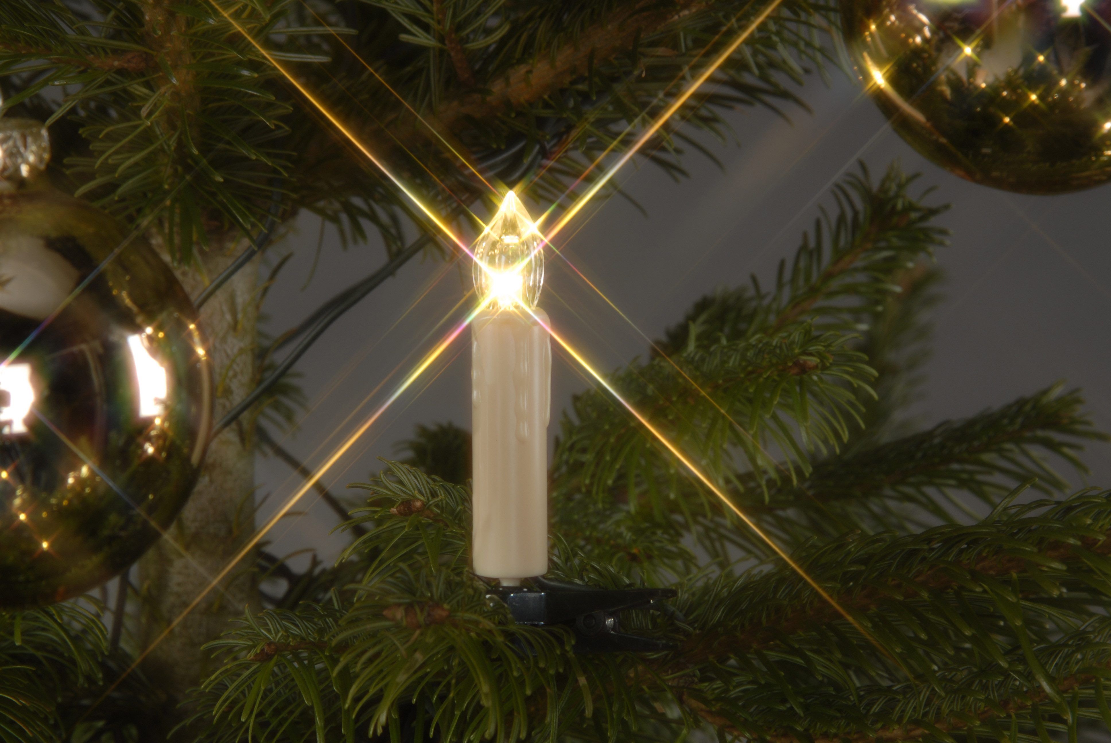 TRANGO LED-Christbaumkerzen, 24-flammig, mit Stecksystem Innenbereich Weihnachtsbeleuchtung, Lichterkette