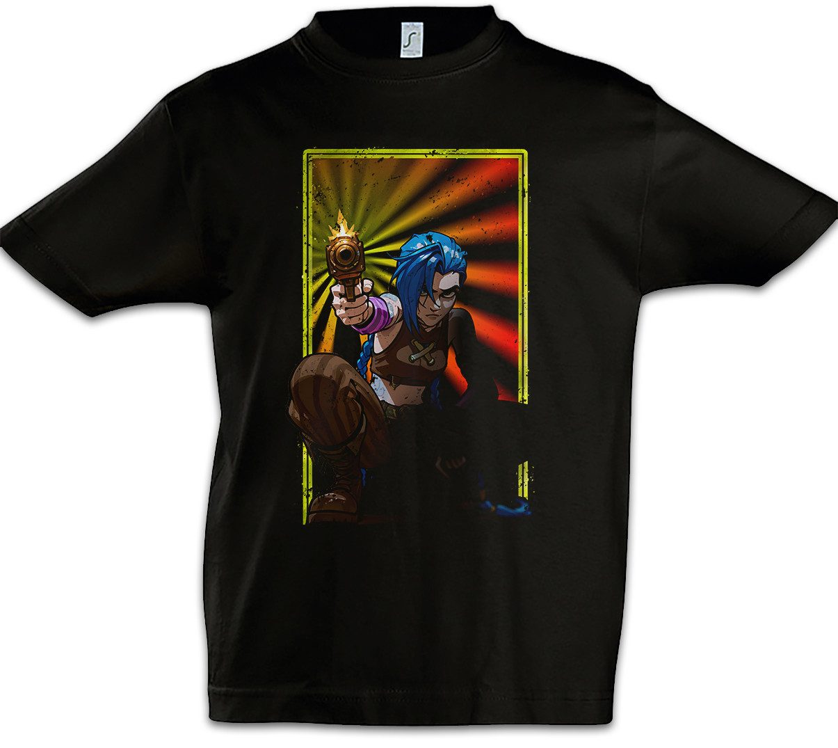 Print-Shirt Cyber League Girl Kinder T-Shirt Arcane Anime Punk Tattoo Legends Jinx