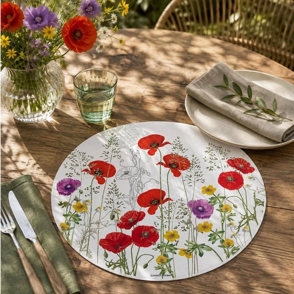Garnier Thiebaut Platzset Les Coquelicots Violet Ø 38 cm von Garnier Thiebaut, (1 x Tischset)
