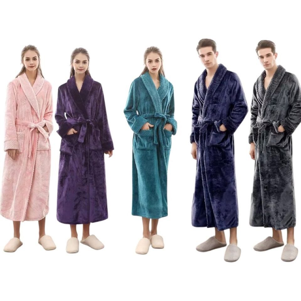 VewoTex Bademantel Flanell » langer Saunamantel günstig online kaufen
