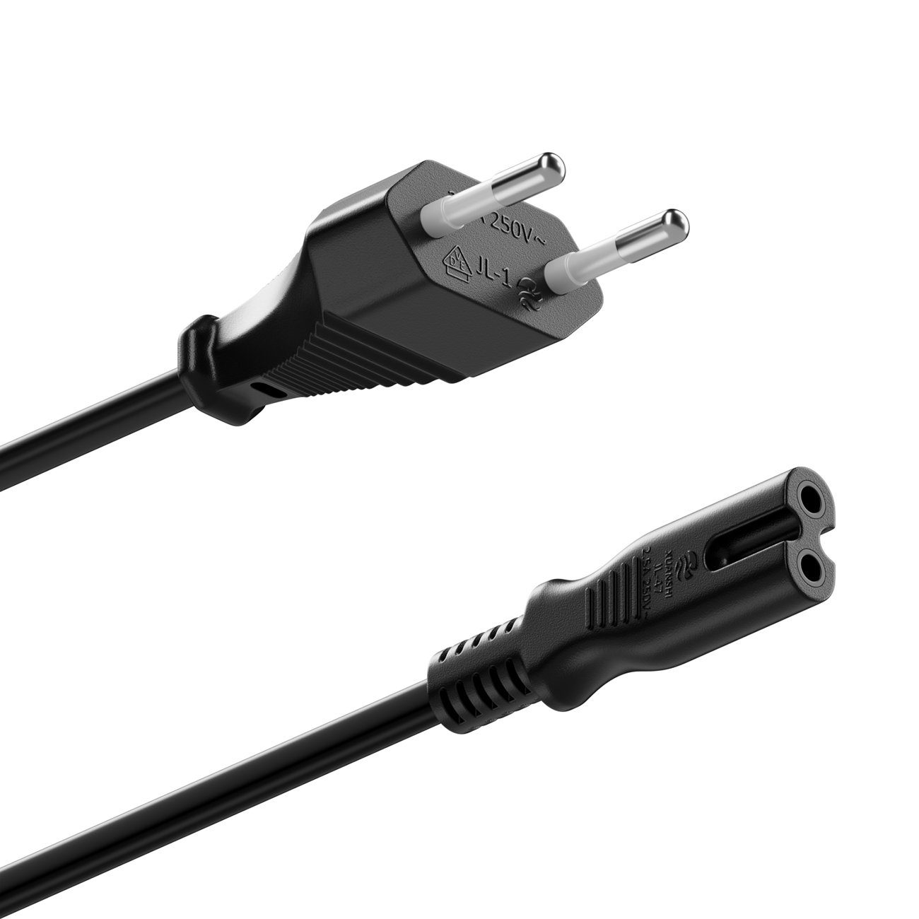 deleyCON deleyCON 2m Netzkabel Stromkabel Eurostecker - C7 Buchse Stromkabel – Bild 3 von 5