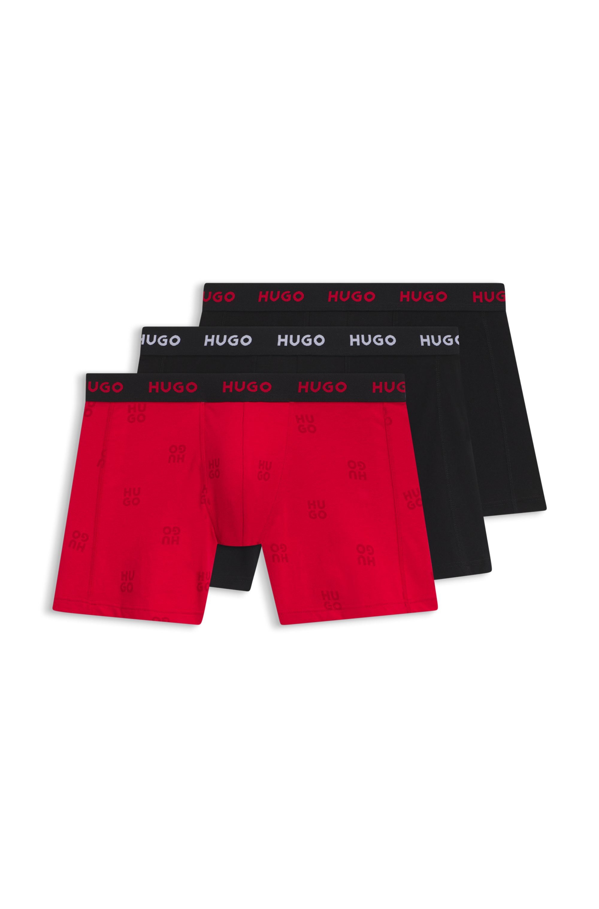 HUGO Boxershorts BOXERBR TRPLT DESIGN Markenlogo am elastischem Bund