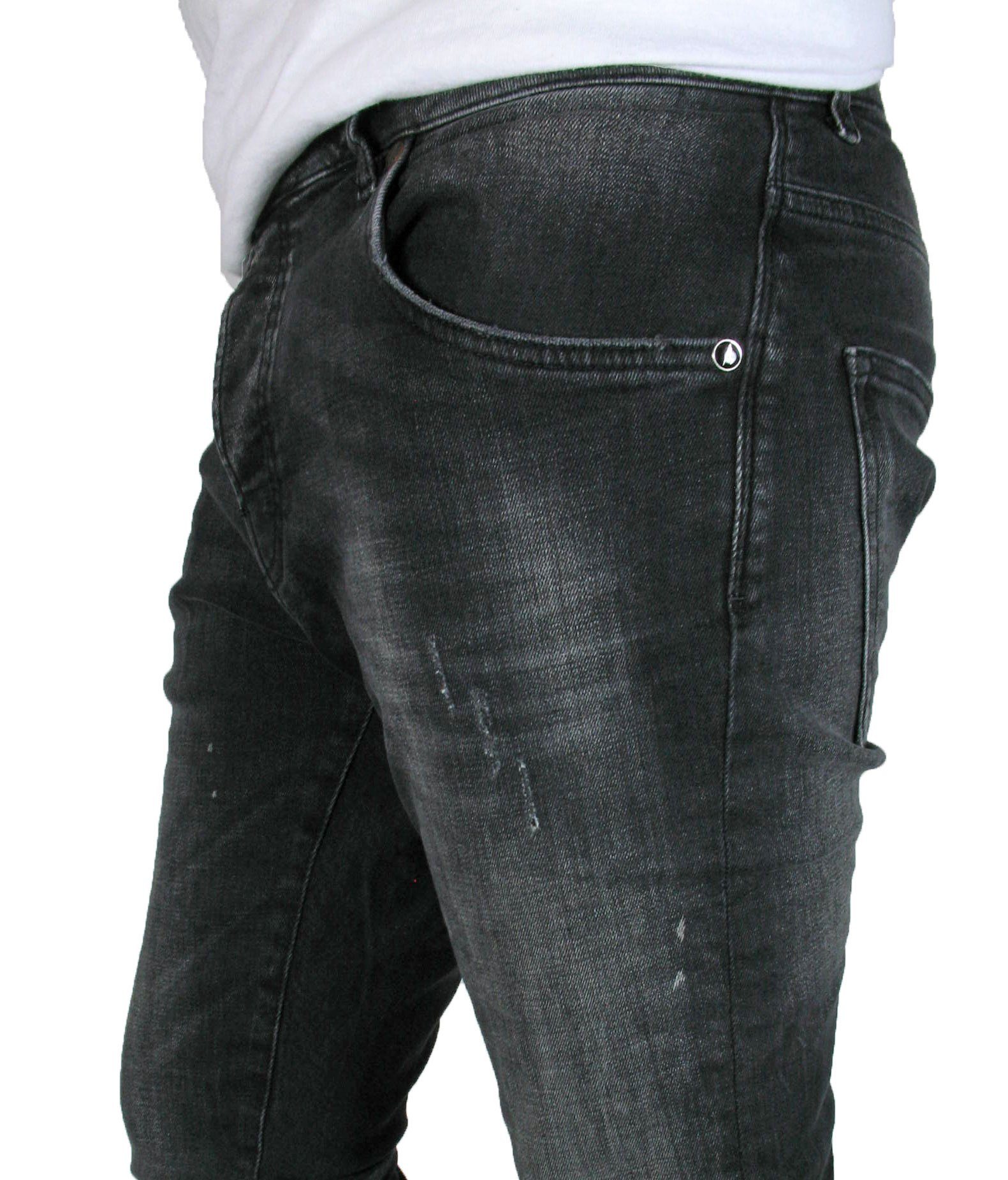 Goldgarn 5-Pocket-Jeans Herren NECKARAU Skinny Cropped distressed Denim