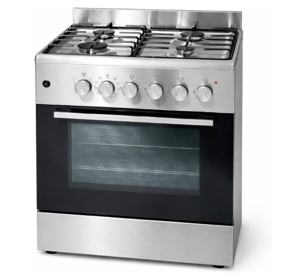 Gasline Elektro-Standherd Gasline Standherd SHGE6060FGIX mit Elektrobackofen Gaskochfeld 60 cm