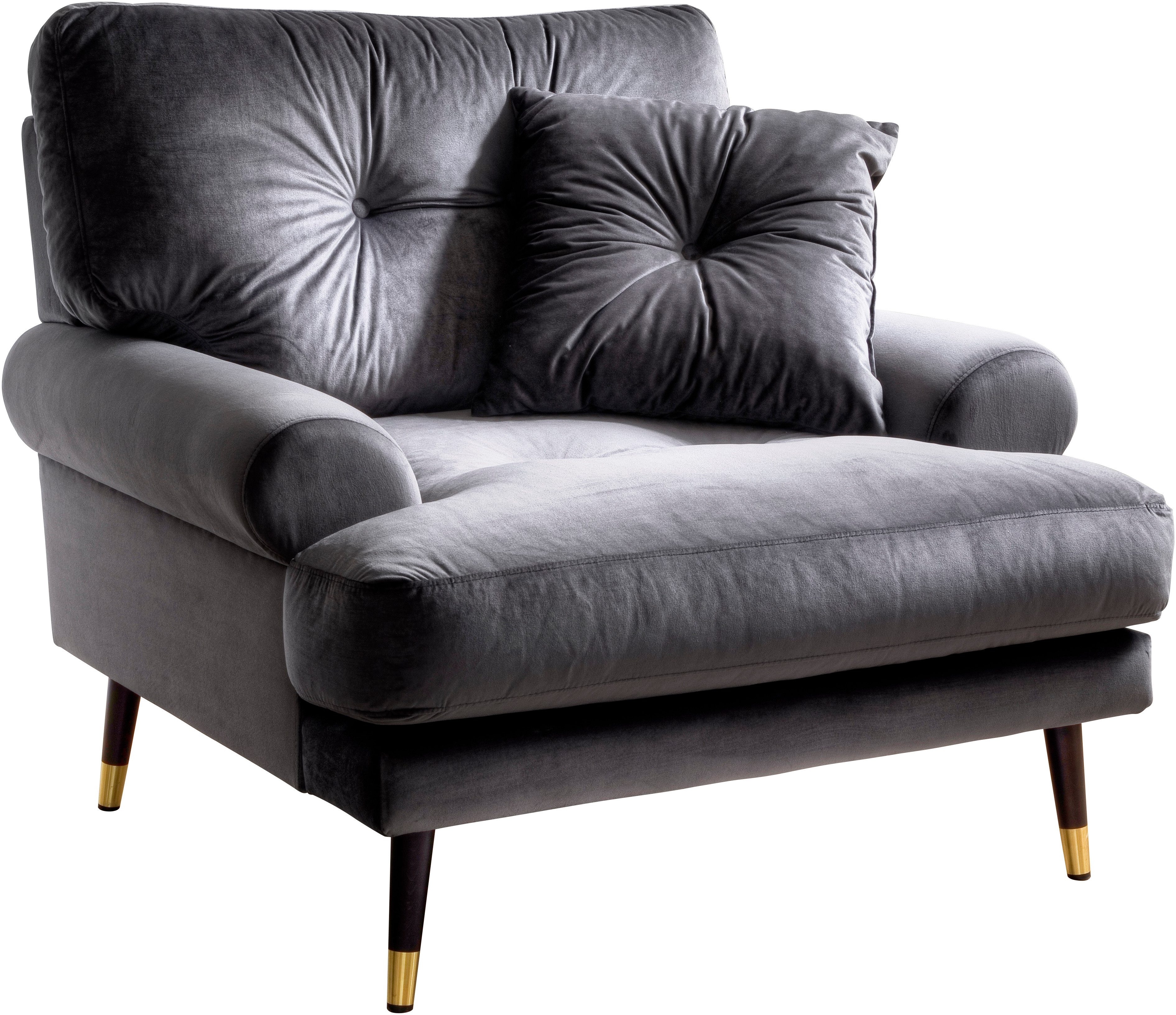 OTTO home Loungesessel TOKIO, in Microfaser mit hochwertigem Holz/Metallfuß – Bild 3 von 5