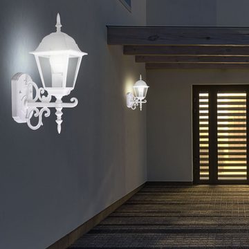 etc-shop Außen-Wandleuchte, Leuchtmittel inklusive, Warmweiß, 2er Set LED Wand Leuchten Fassaden ALU Laternen Außen