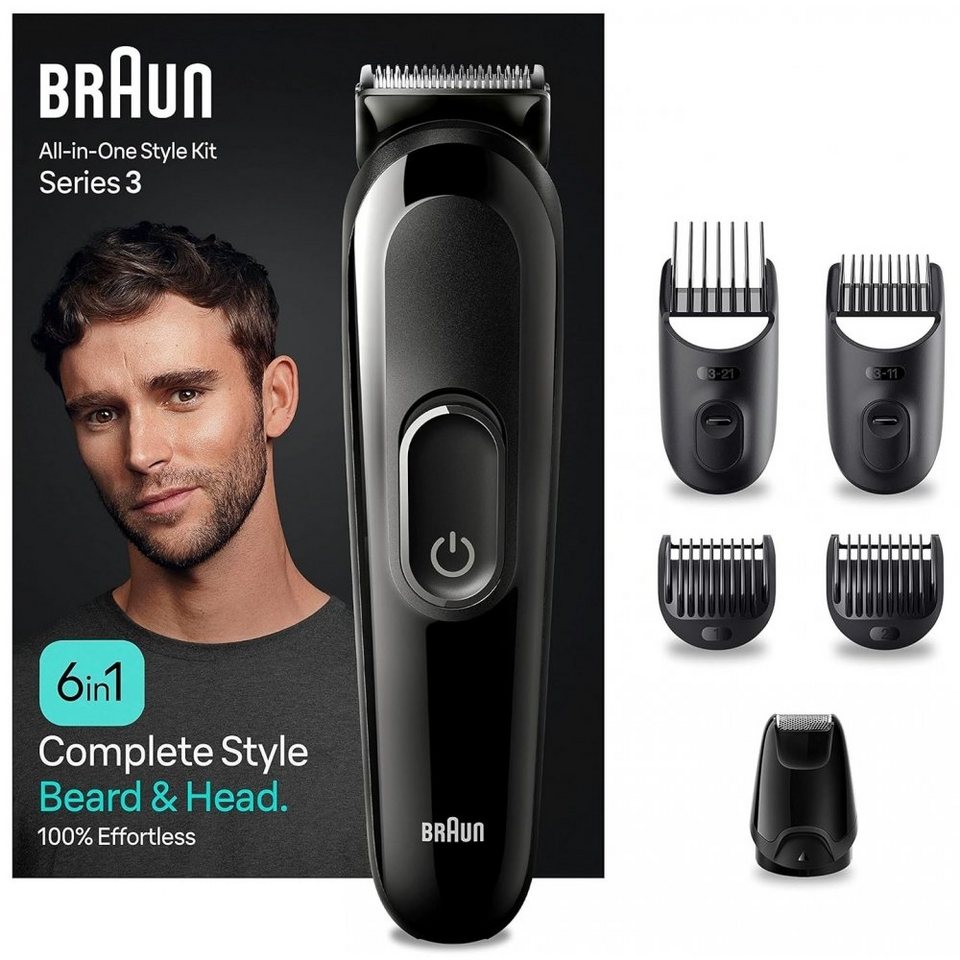 Braun Haar- und Bartschneider MGK3410 Multi-Grooming-Kit - Haar-/ Bartschneider - schwarz, Stylen mit ultrascharfer Klinge