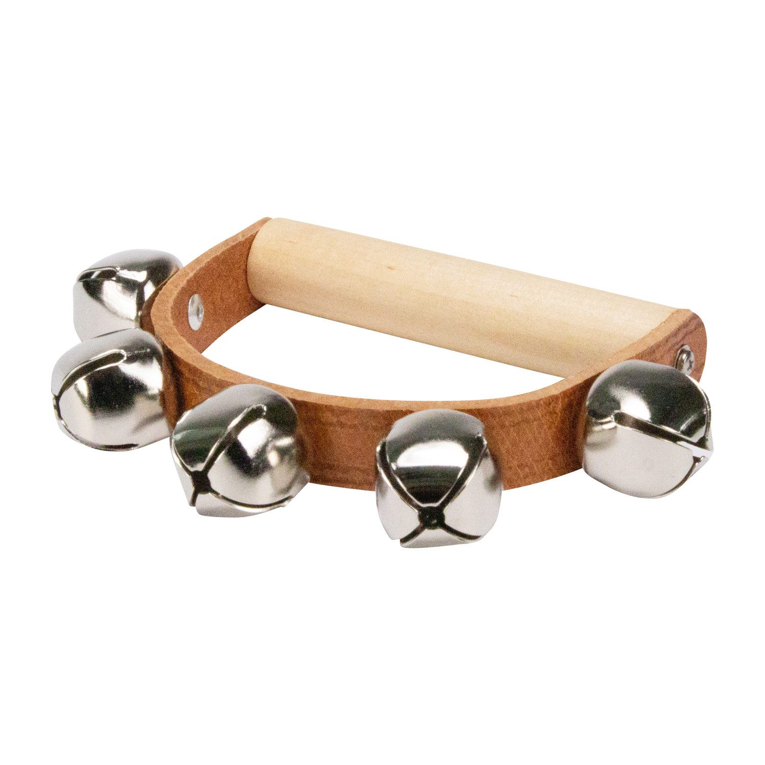 GICO Spielzeug-Musikinstrument Schellenkranz für Kinder – Holzgriff mit 5 Glöckchen - 3852