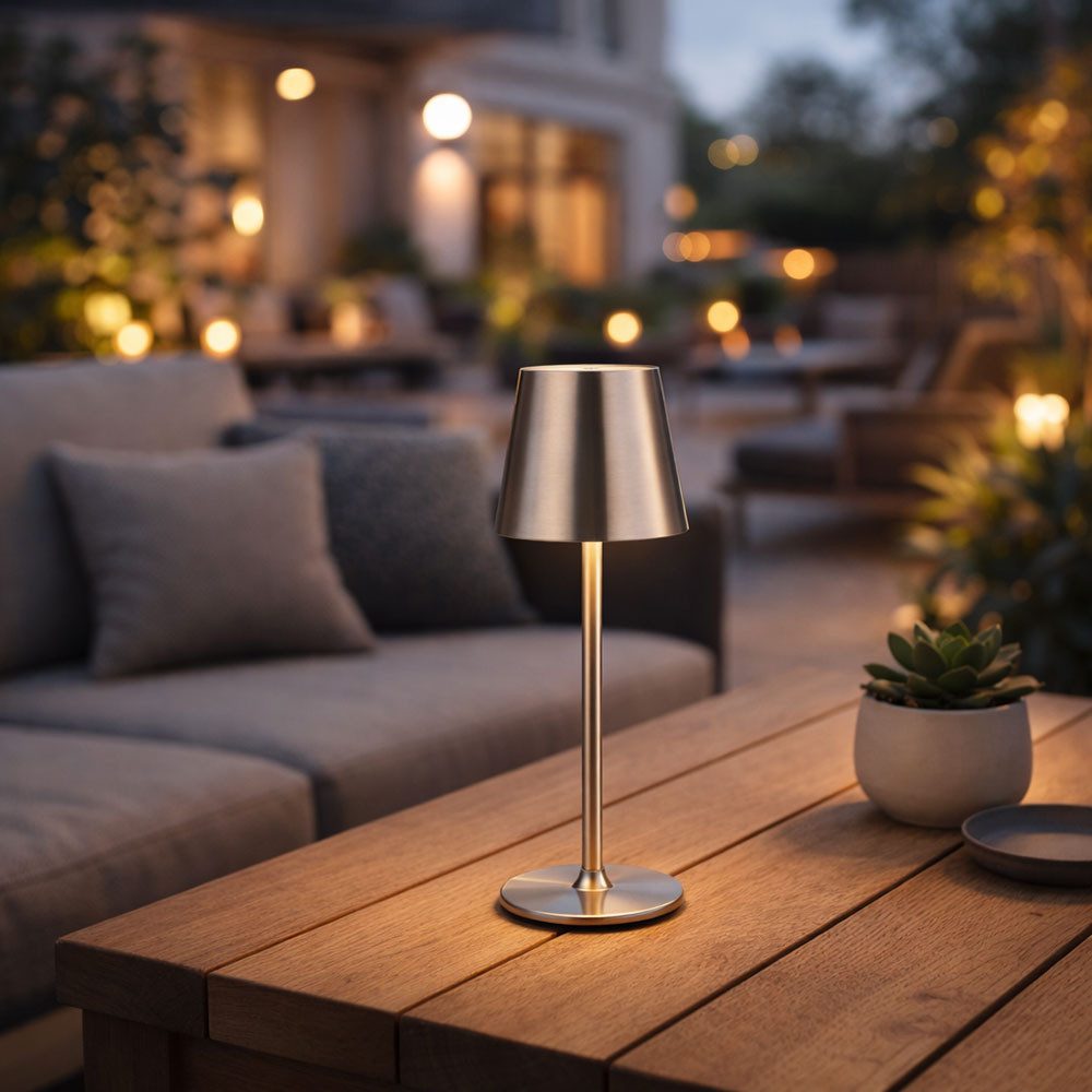 GLOBO LIGHTING LED Leselampe, LED-Leuchtmittel fest verbaut, Warmweiß, Tischlampe Tischleuchte Innen Außen Touchdimmer LED Gartenlampe 2x