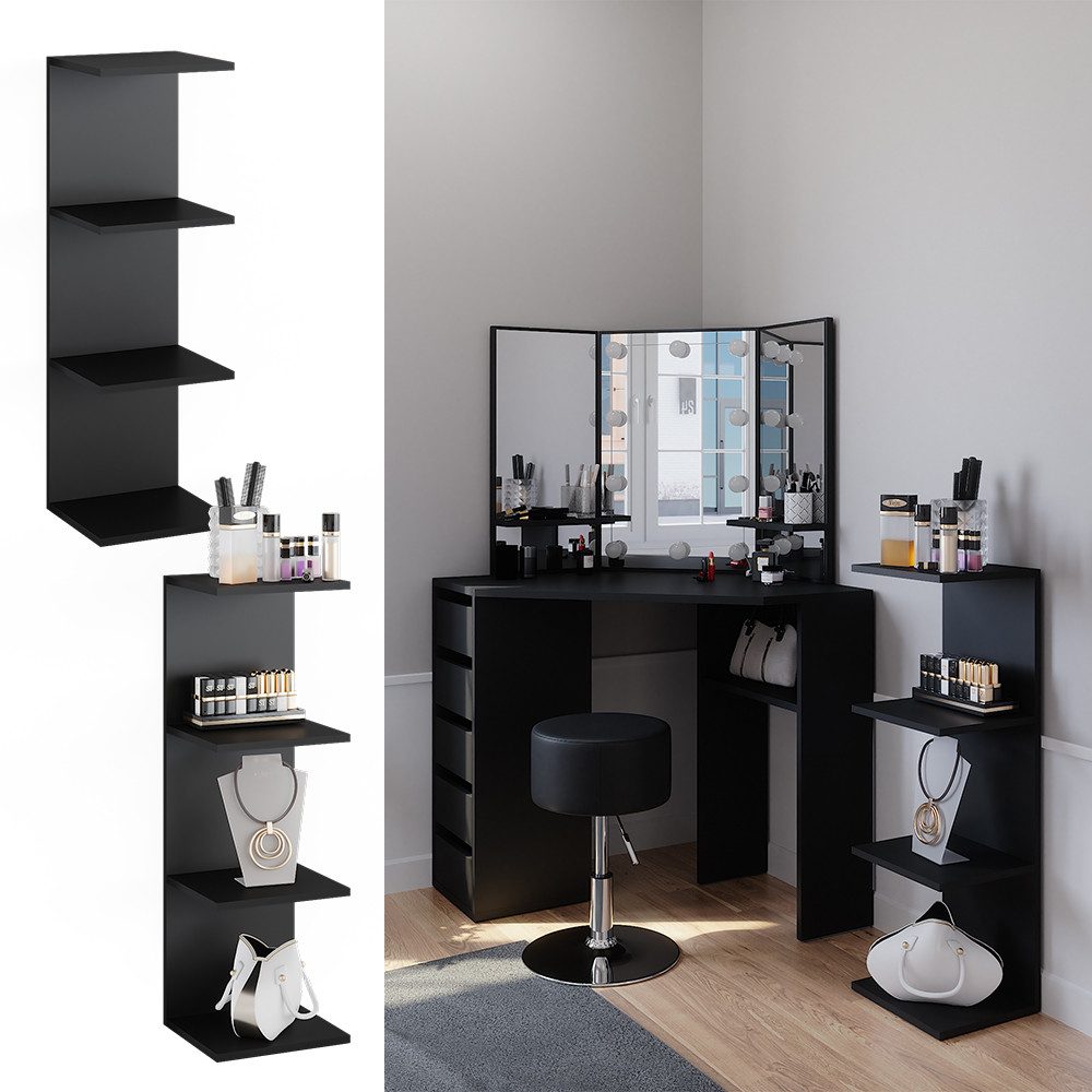 Vicco Bücherregal Paolo, Schwarz, 30 x 95 cm günstig online kaufen