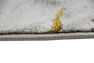 Teppich Teppich Wohnzimmer Design Teppich Marmor Optik mit Glanzfasern in Grau Gold, Teppich-Traum, rechteckig, Höhe: 12 mm