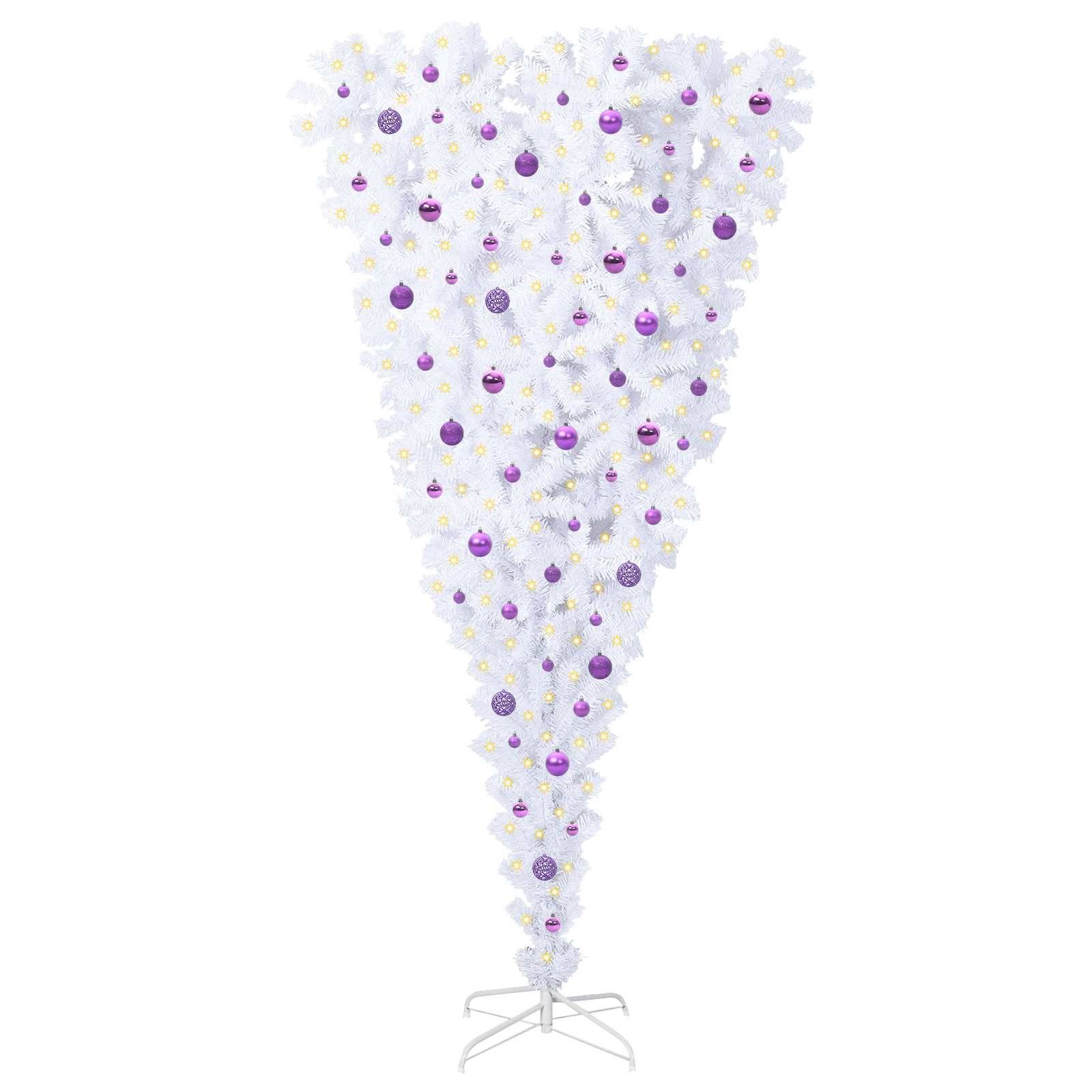 vidaXL Künstlicher Weihnachtsbaum Künstlicher Weihnachtsbaum Weiß 240 cm PVC und Stahl