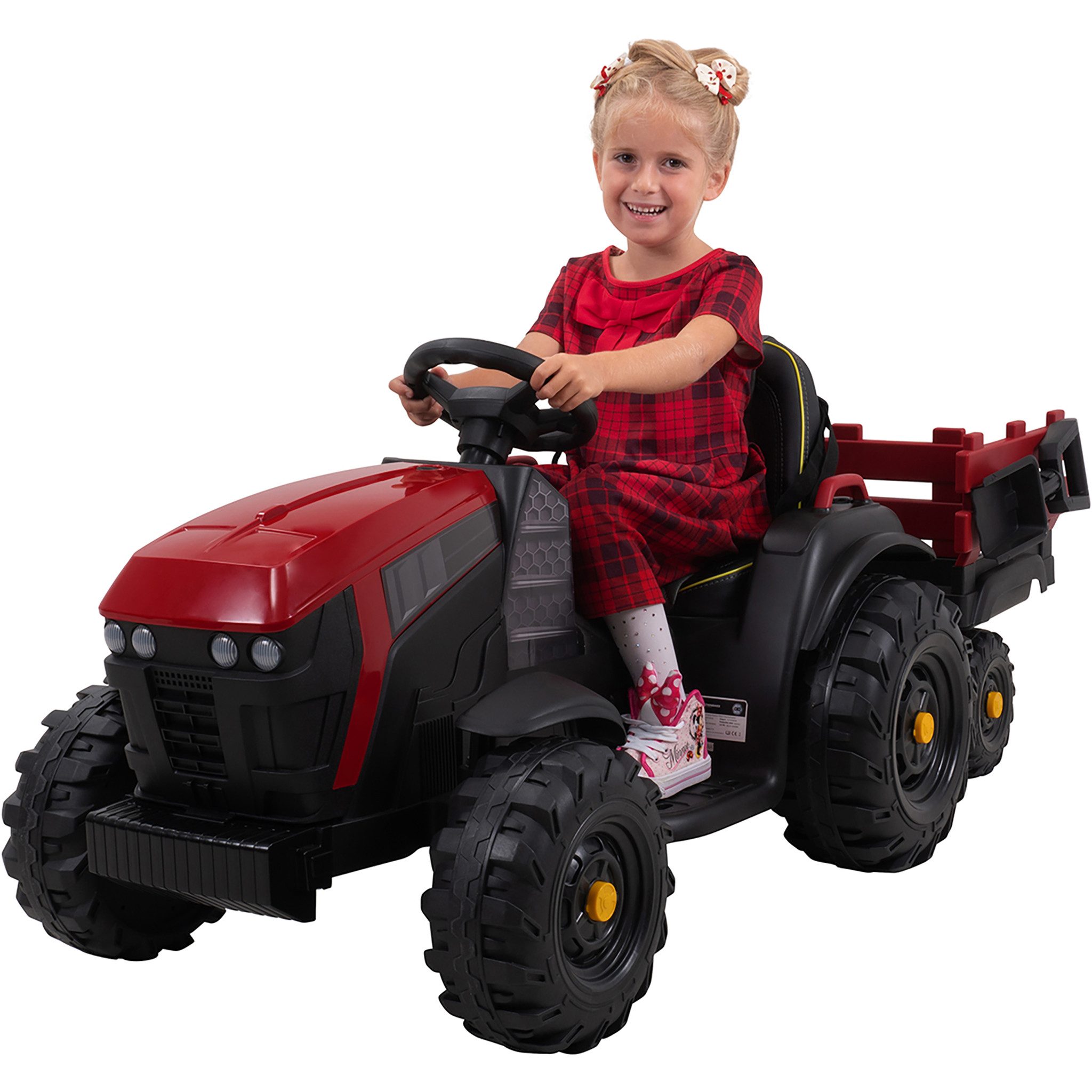 Elektro-Kindertraktor Kinder Traktor mit Anhänger & Fernbedienung