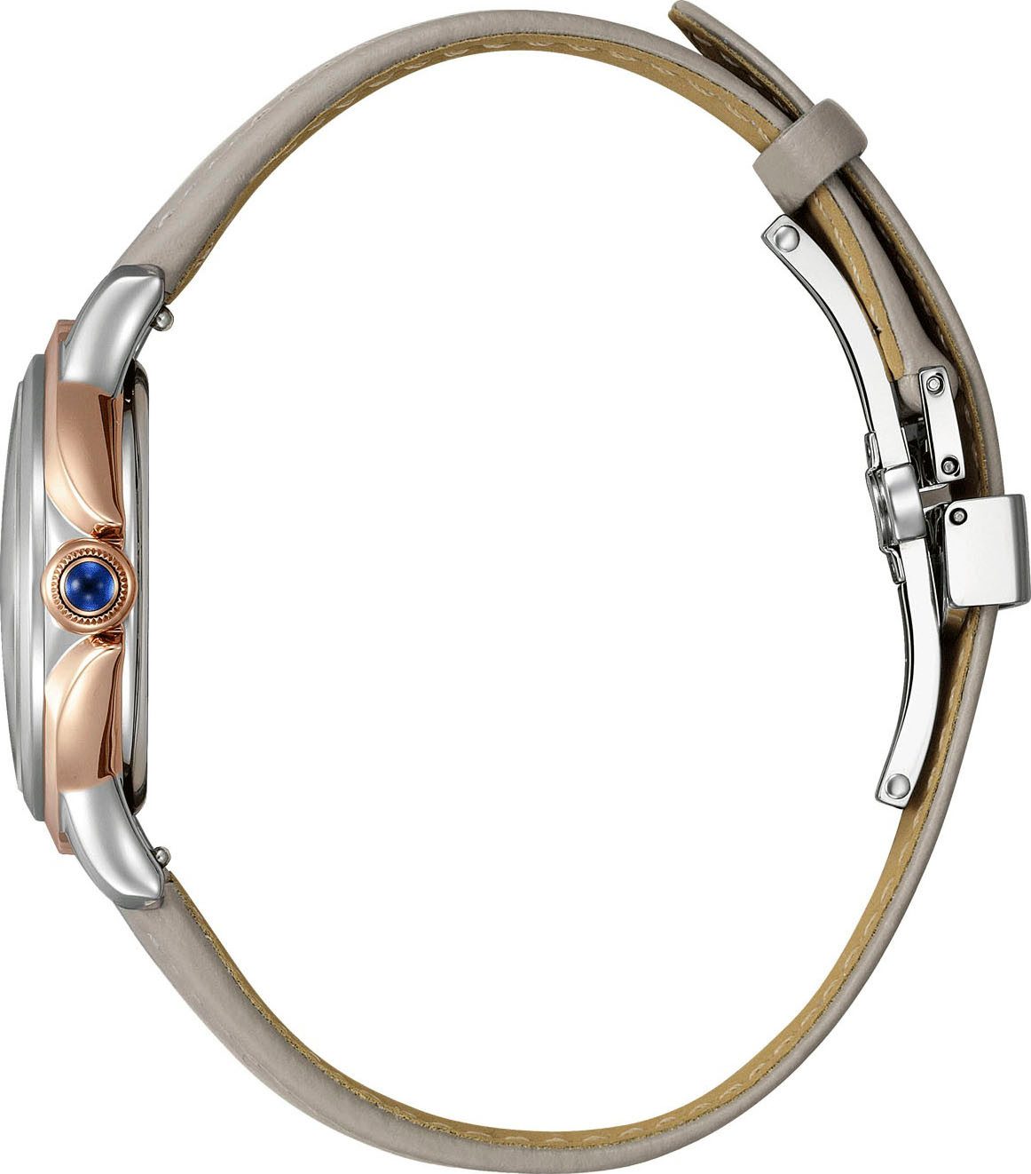 Citizen Solaruhr Citizen L EM1166-01Z, Armbanduhr, Damenuhr, Lederarmband, analog, Batterie-Entladungsanzeige