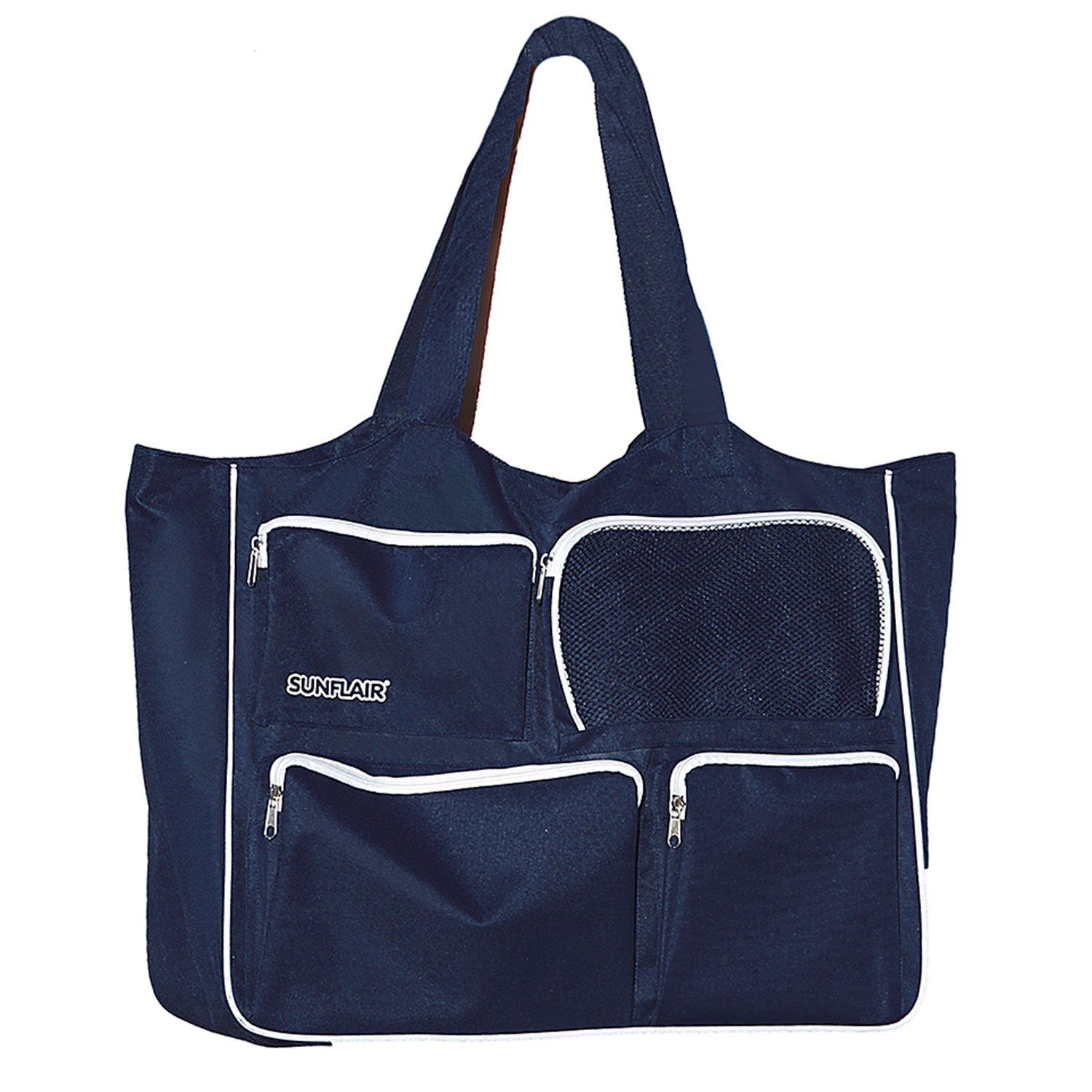 Badetasche Mit Kordelzug & Karabiner – Netz-Sporttasche, Wasserdicht, Hellblau